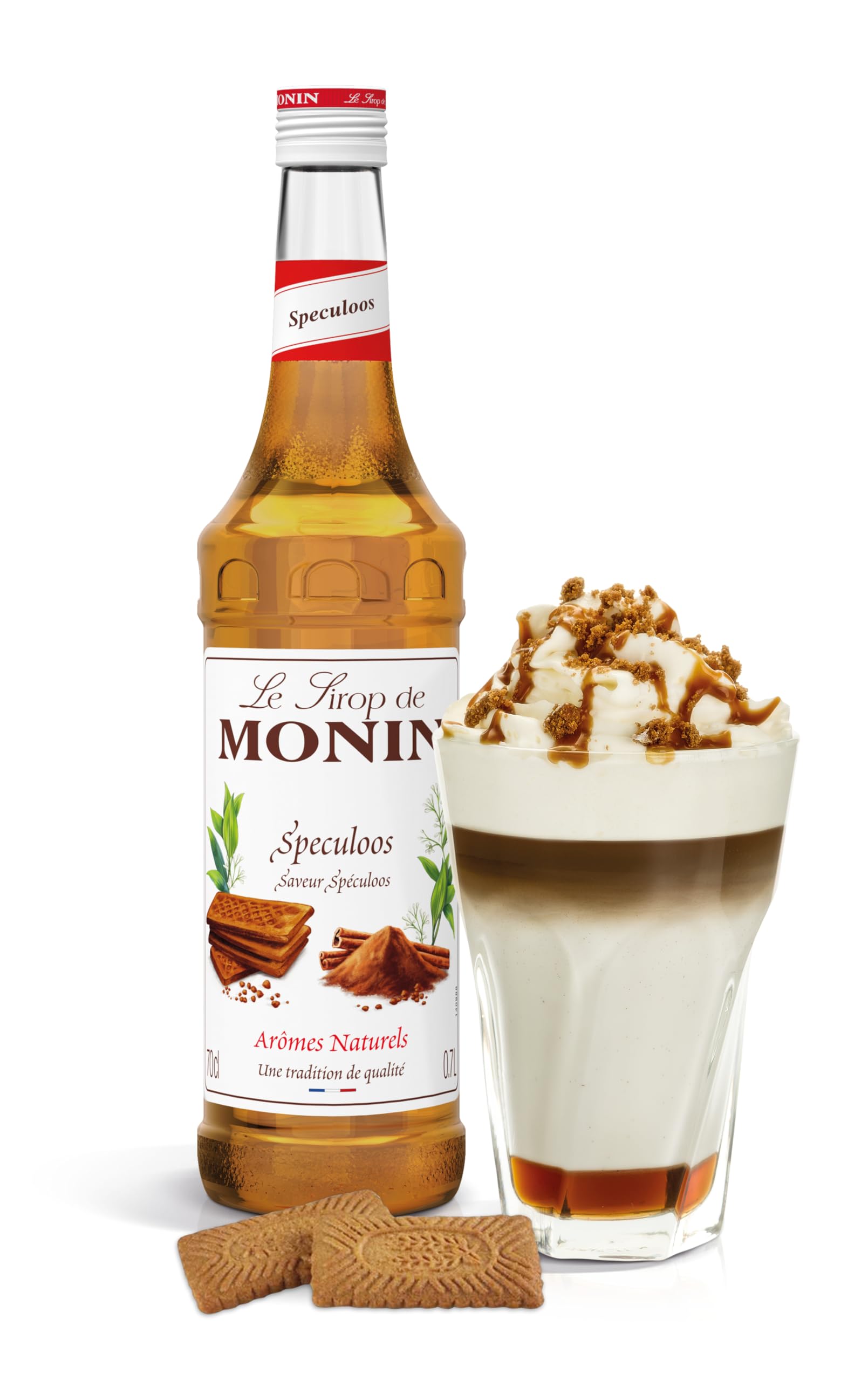 Monin Speculoos Syrup - 700ml | Vegan, Halal, Kosher | Coffee & Cocktail Flavoring