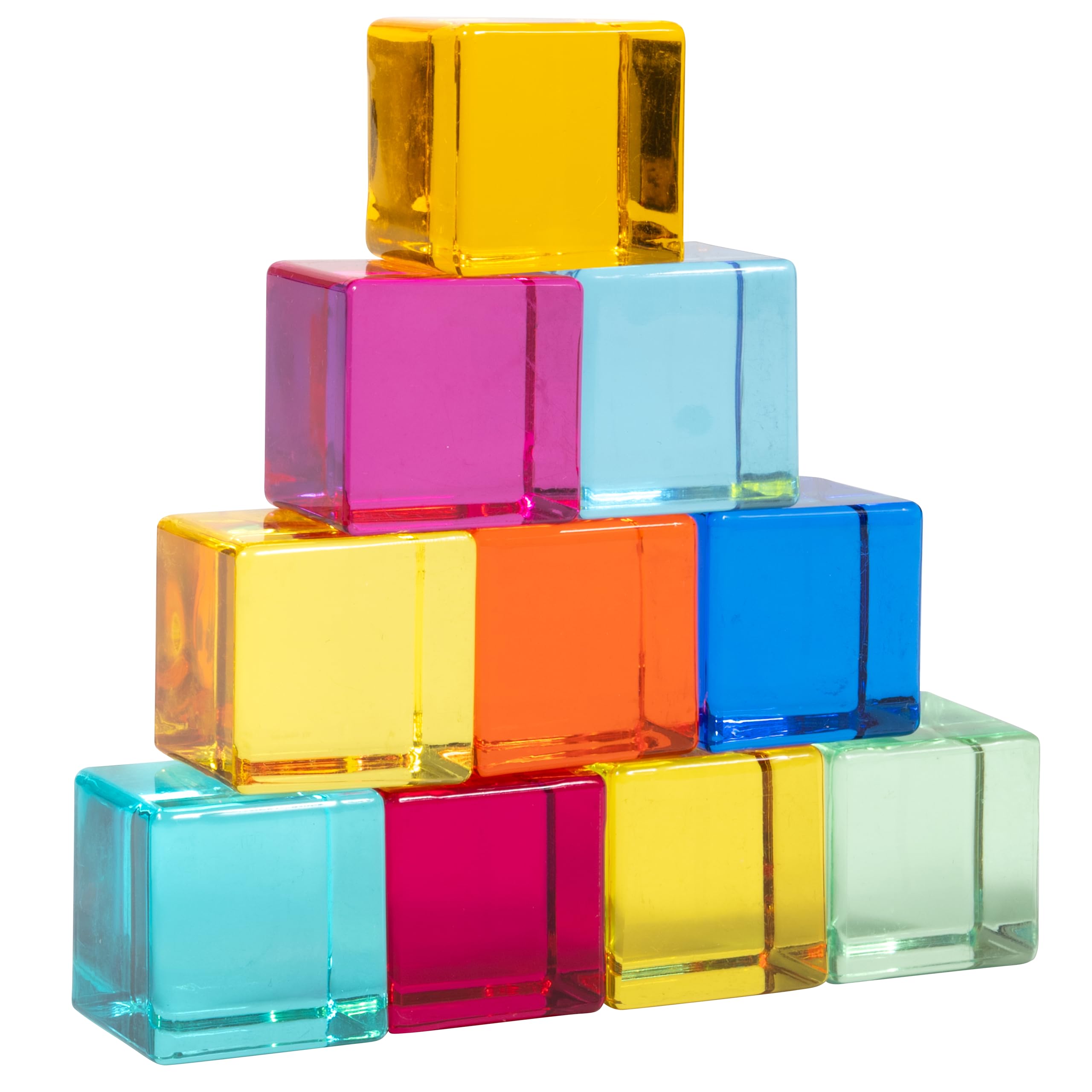 tickit Gem Cubes - Rainbow Acrylic Building and Stacking Toy | Set of 10 | Ages 3+ 1