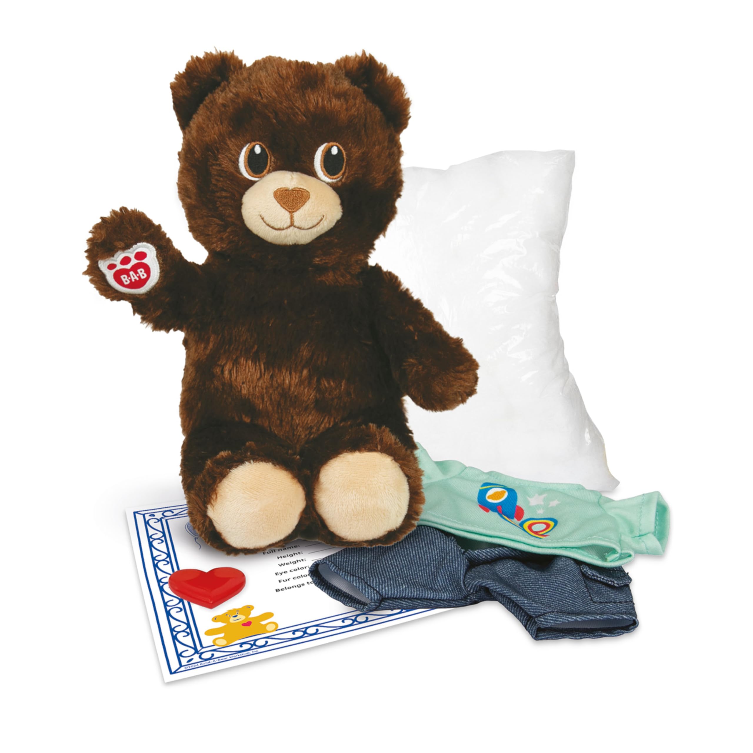 Casdon Build-A-Bear Workshop Furtastic Toy Bear & Outfit Pack - Rocket Style