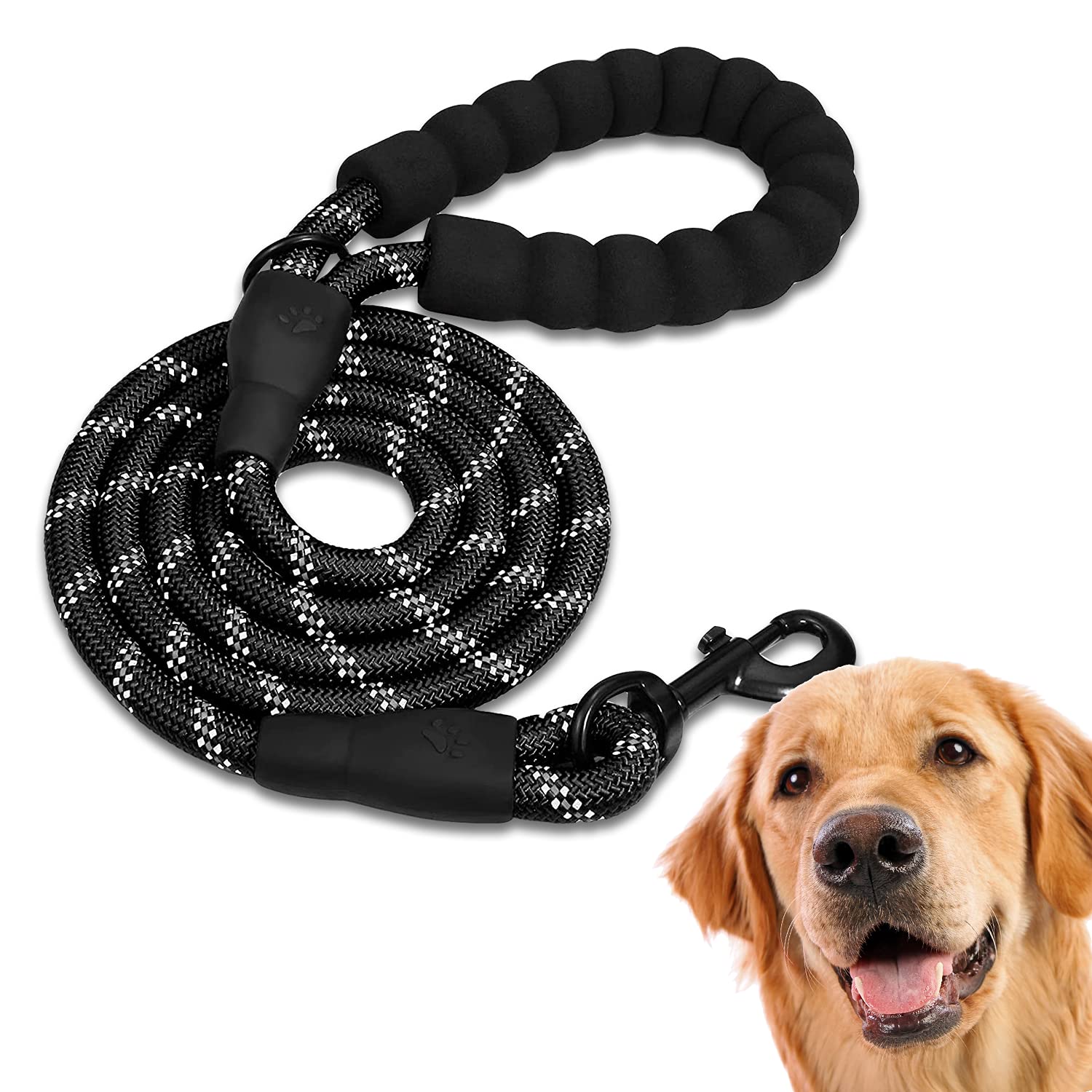 Edipets Dog Lead - Durable Slip Rope with Padded Handle | 60 Inches Black