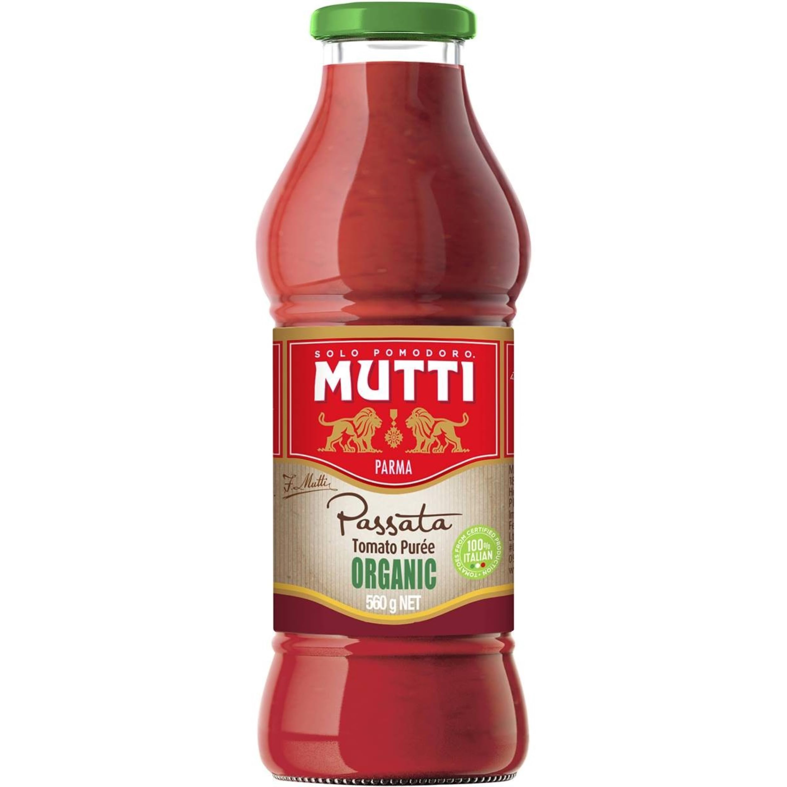 Mutti Organic Tomato Puree - Smooth & Velvety Texture | 560g Bottle 1