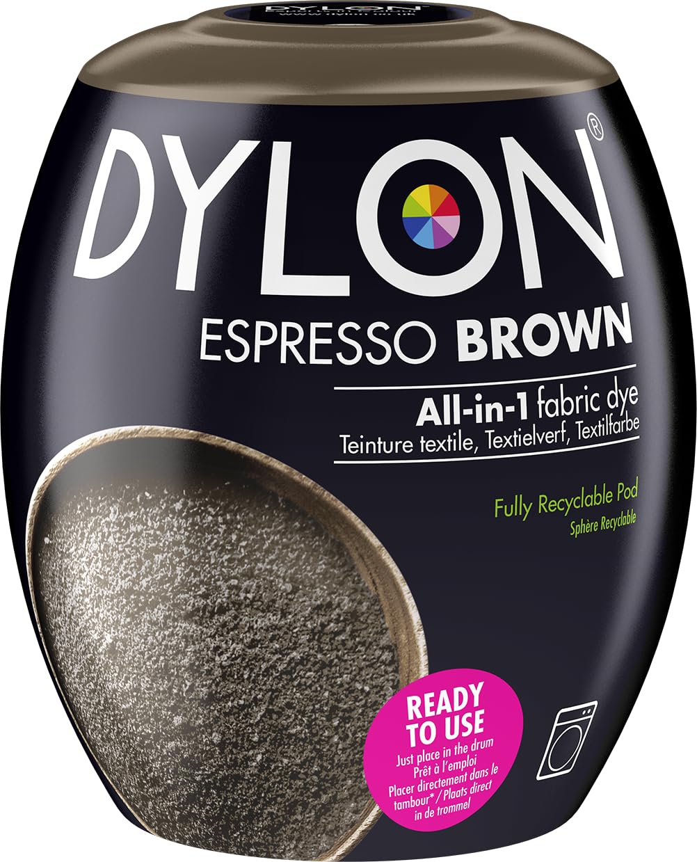 Dylon Washing Machine Fabric Dye Pod for Clothes & Soft Furnishings - Espresso Brown | 350g