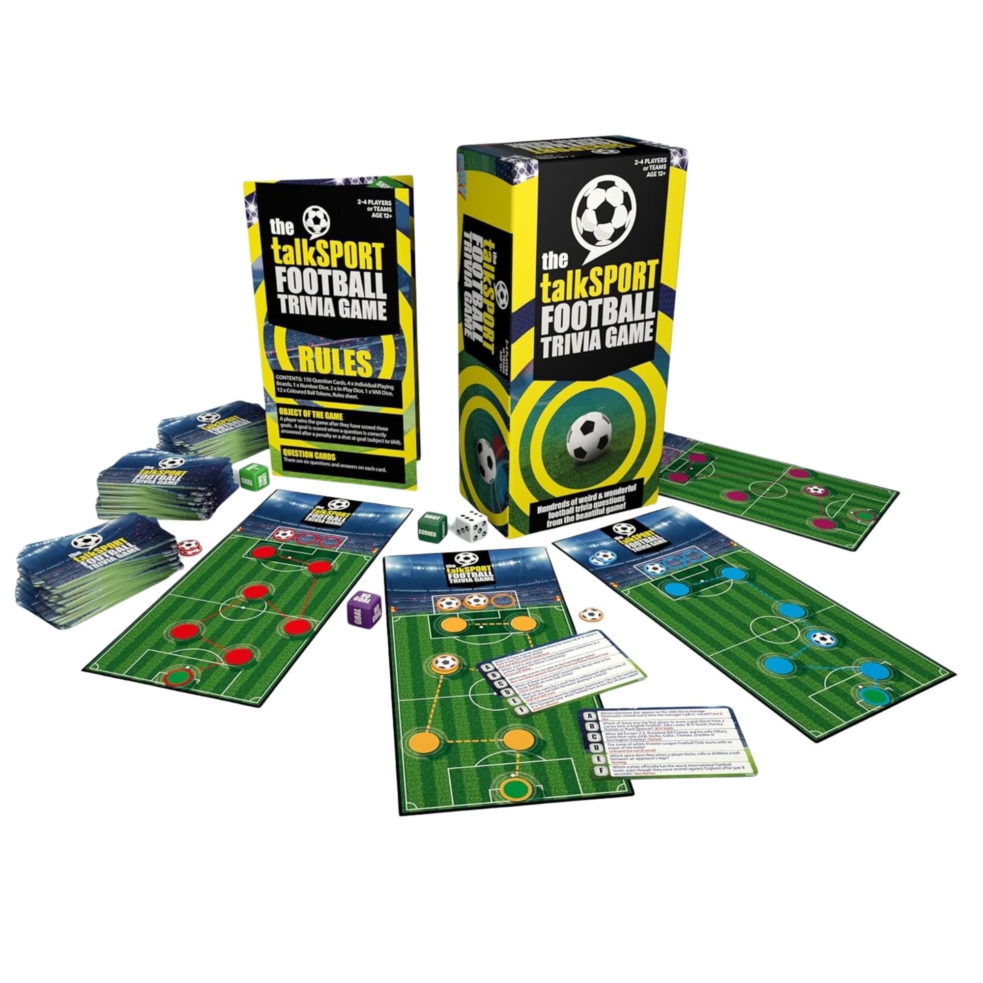 Big Sky Games talkSPORT Ultimate Football Trivia Board Game | Compact Size | Yellow and Black