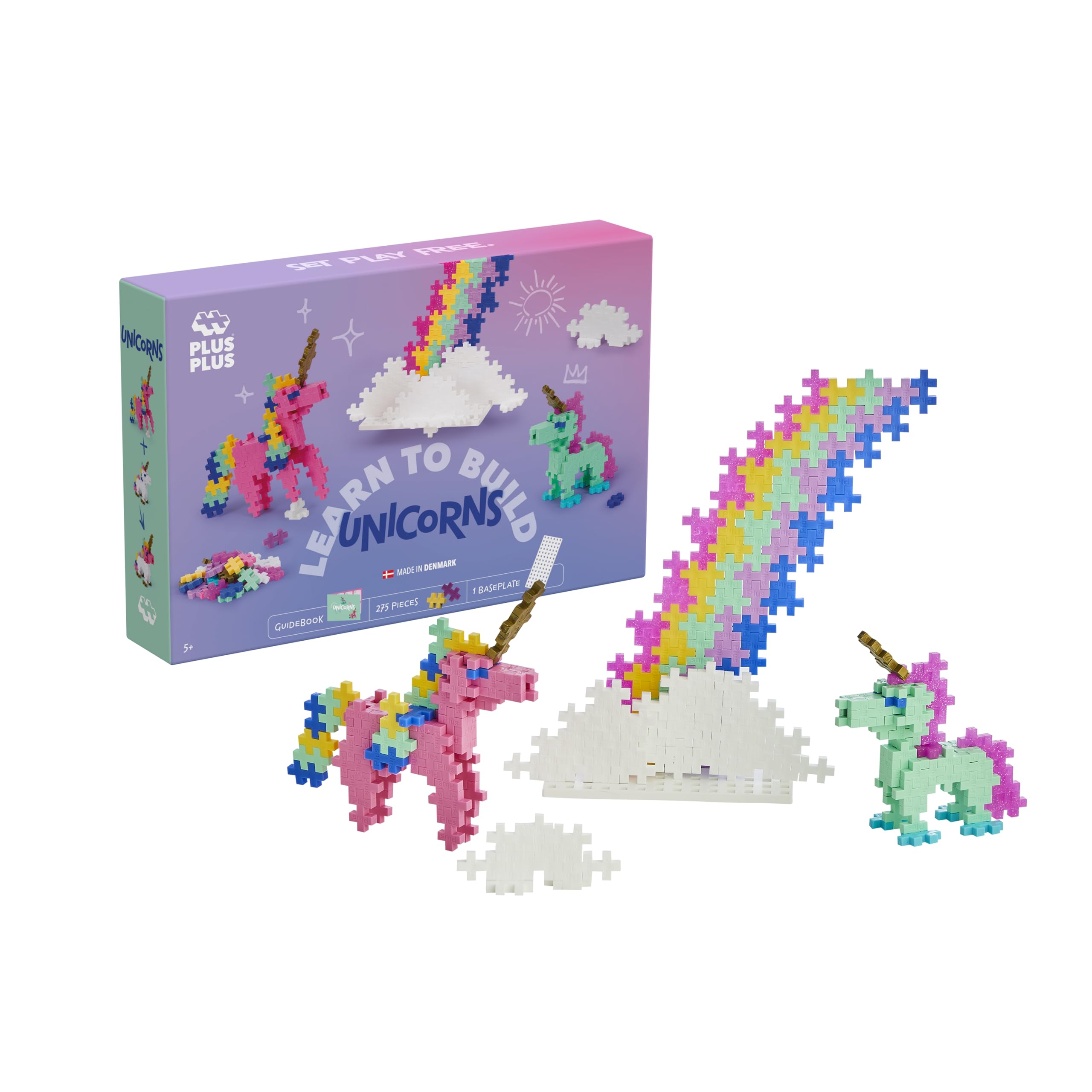 PLUS PLUS Learn to Build Unicorns Building Set - 275 Pieces, Ages 5+ 1