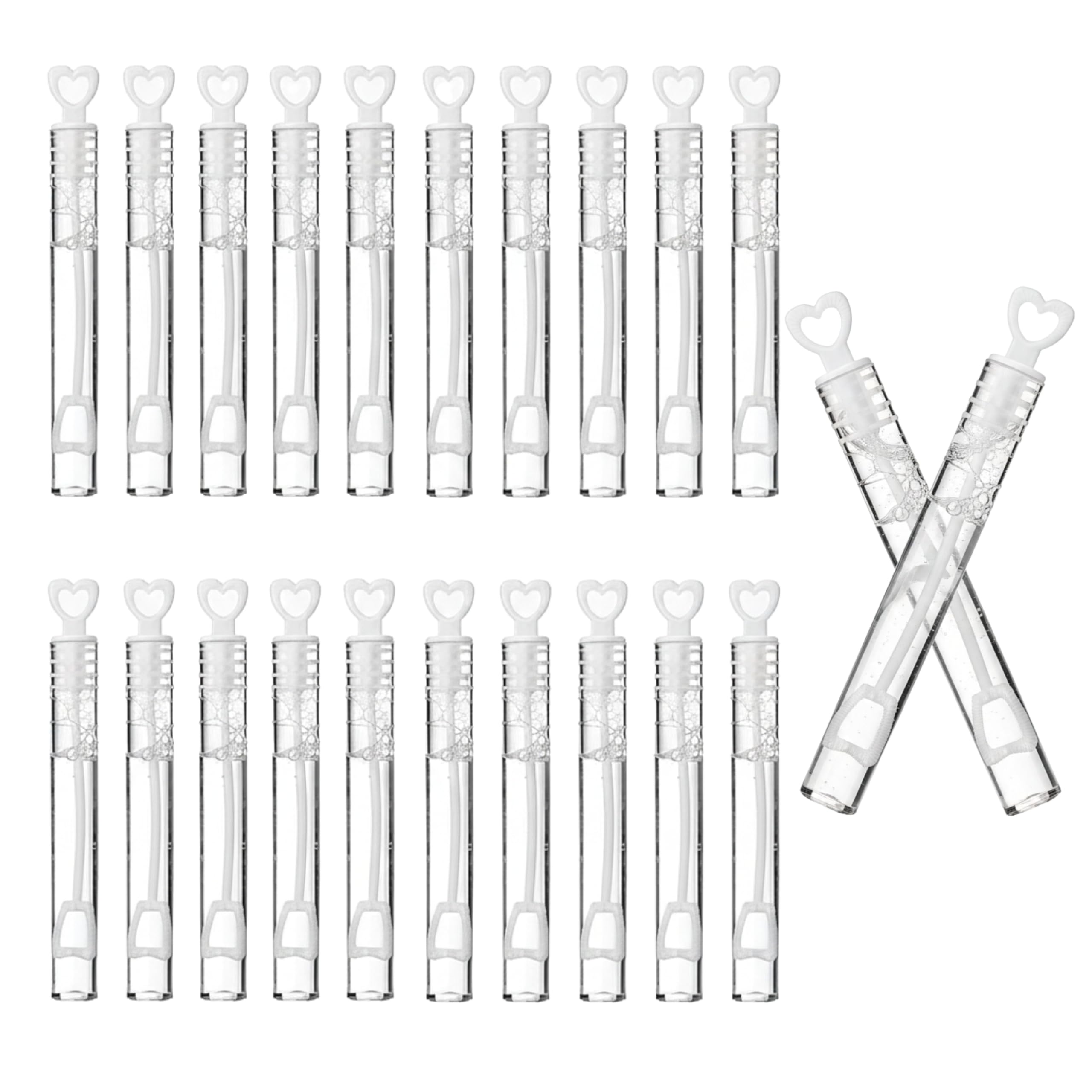 SHATCHI 96 pcs Heart Shape Bubble Tubes with Solution - Party Favors & Decor