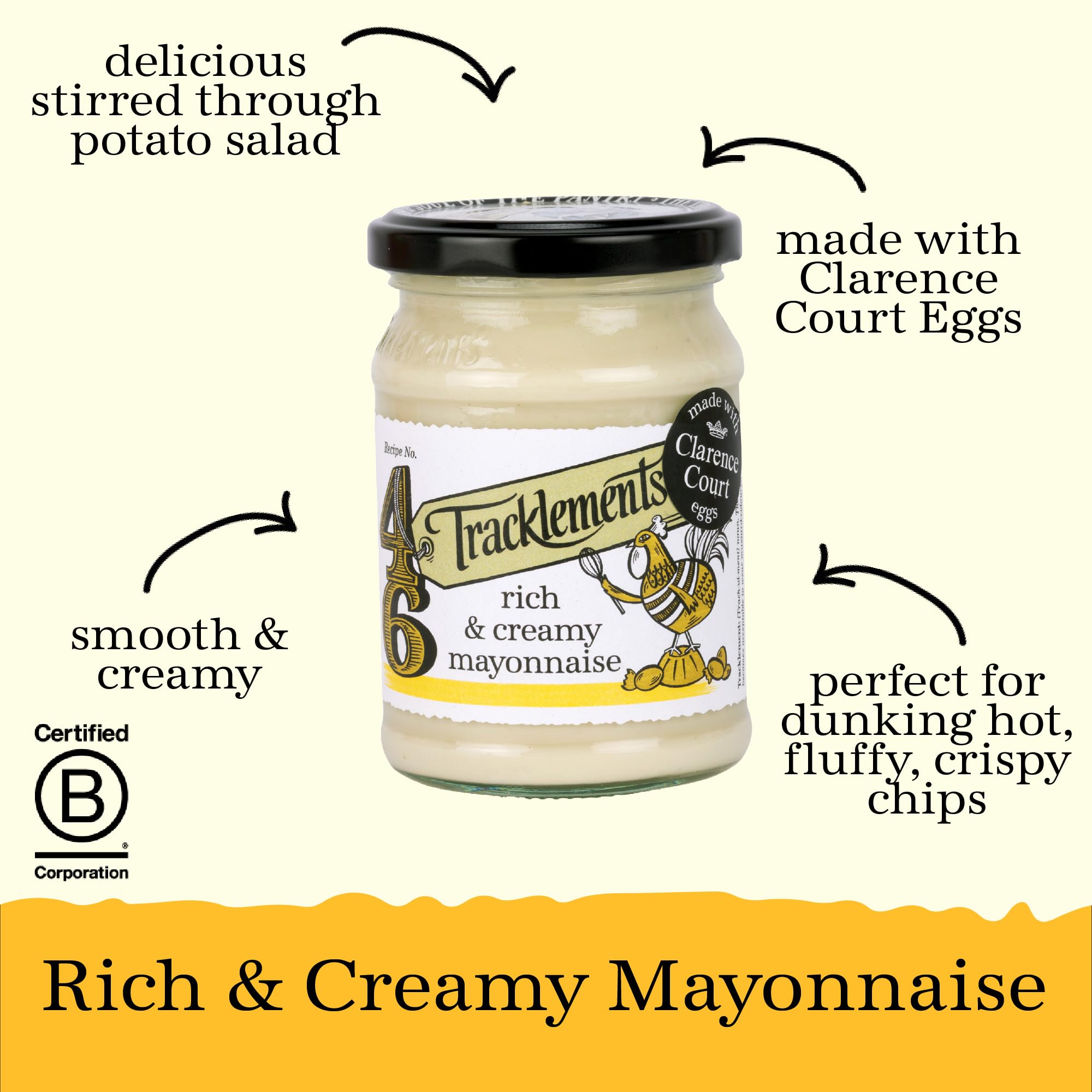 Tracklements Rich & Creamy Mayonnaise - Free Range Eggs | 2 x 200g Jars