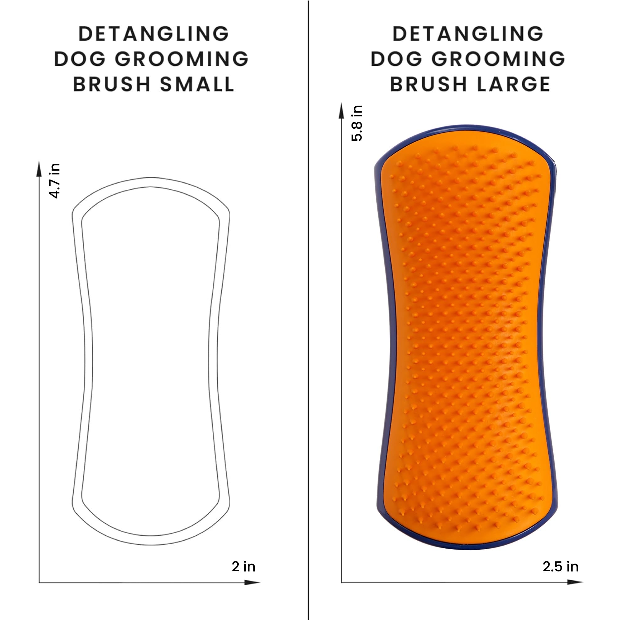 Pet Teezer Detangling Dog Grooming Brush - Navy & Orange, Size L | Lightweight Nylon Plastic 6