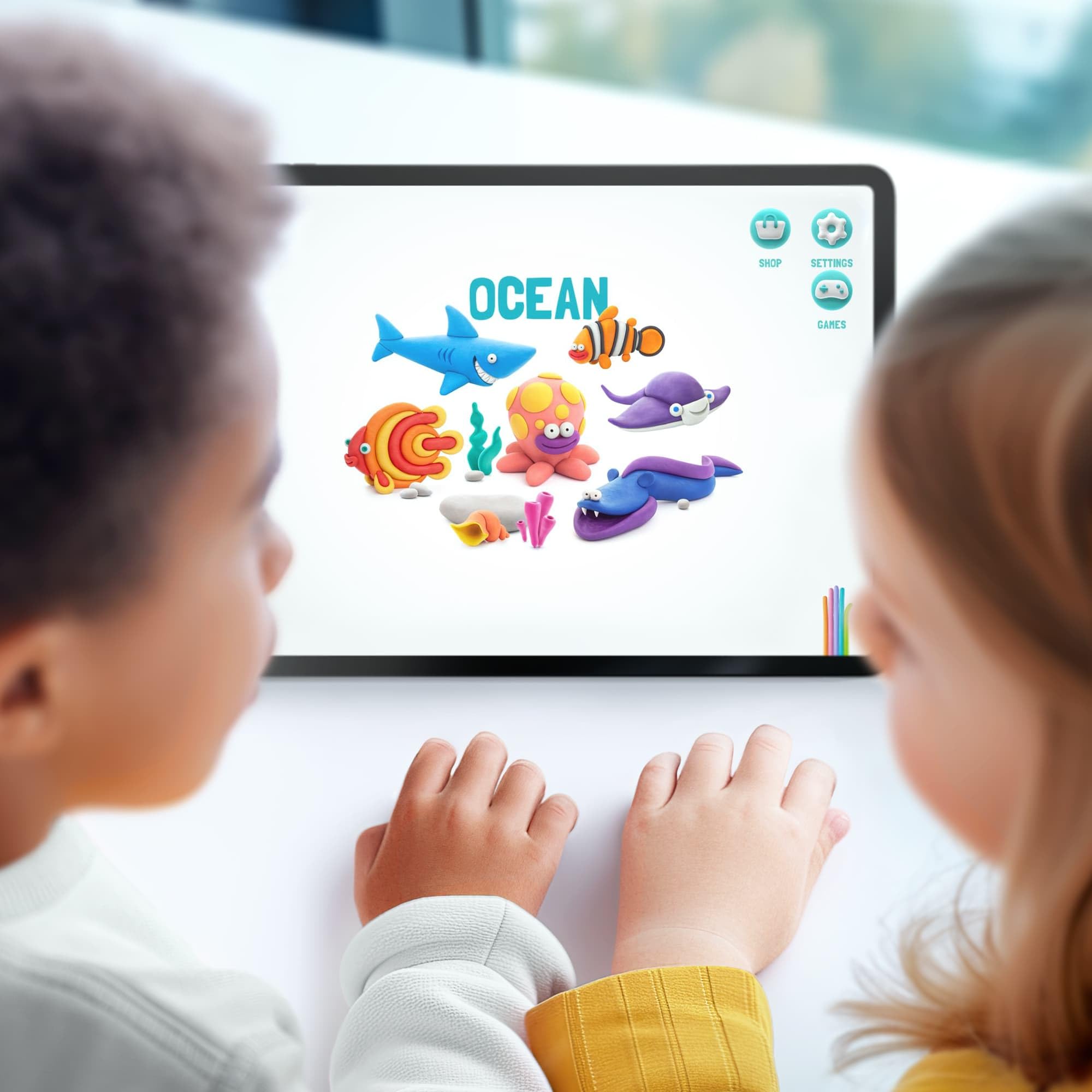 HEY CLAY Ocean Set: Shark, Octopus, Stingray Modeling Clay Kit | Air Dry | Interactive App 3