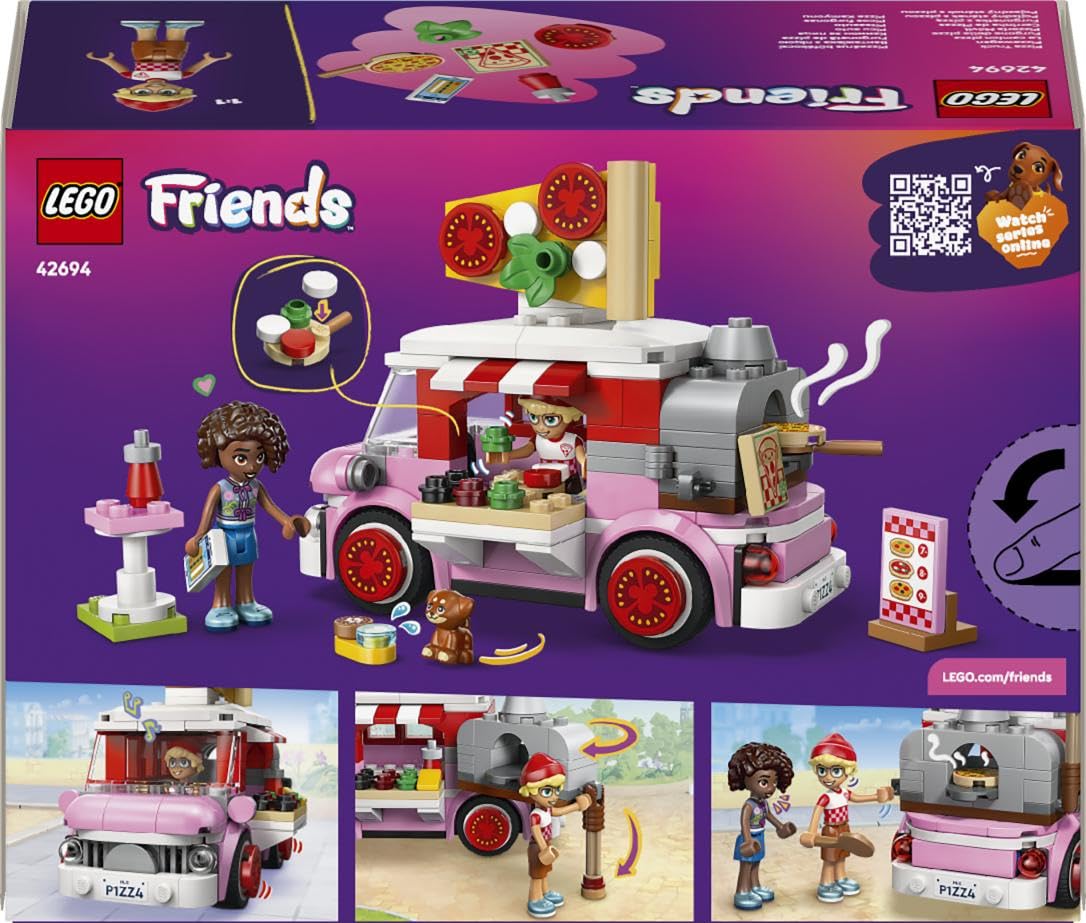 LEGO Friends Pizza Truck Toy Set 42694 | Role-Play w/ 2 Mini Dolls & Puppy | Ages 6+ 8