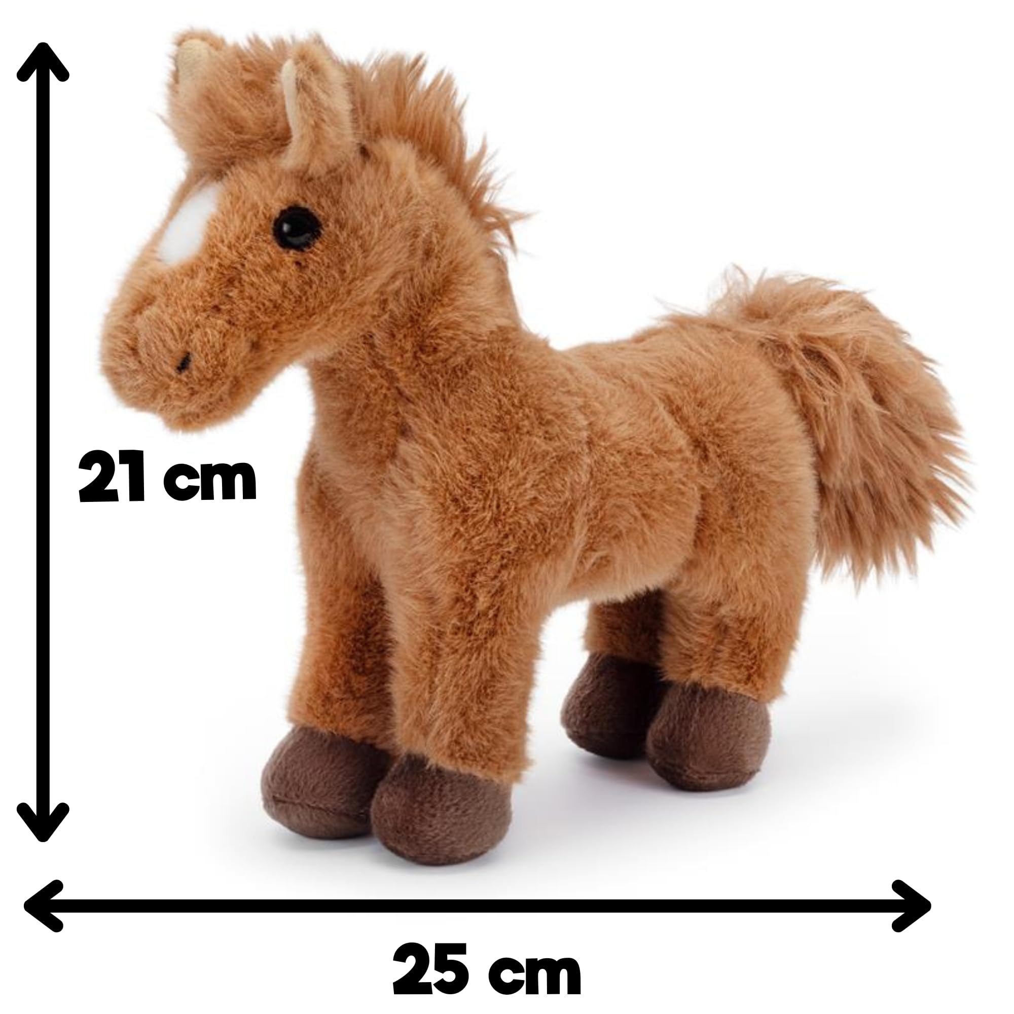 Zappi Co Light Brown Horse Plush Toy - 25cm Soft Stuffed Animal for Cuddles | Machine Washable 5