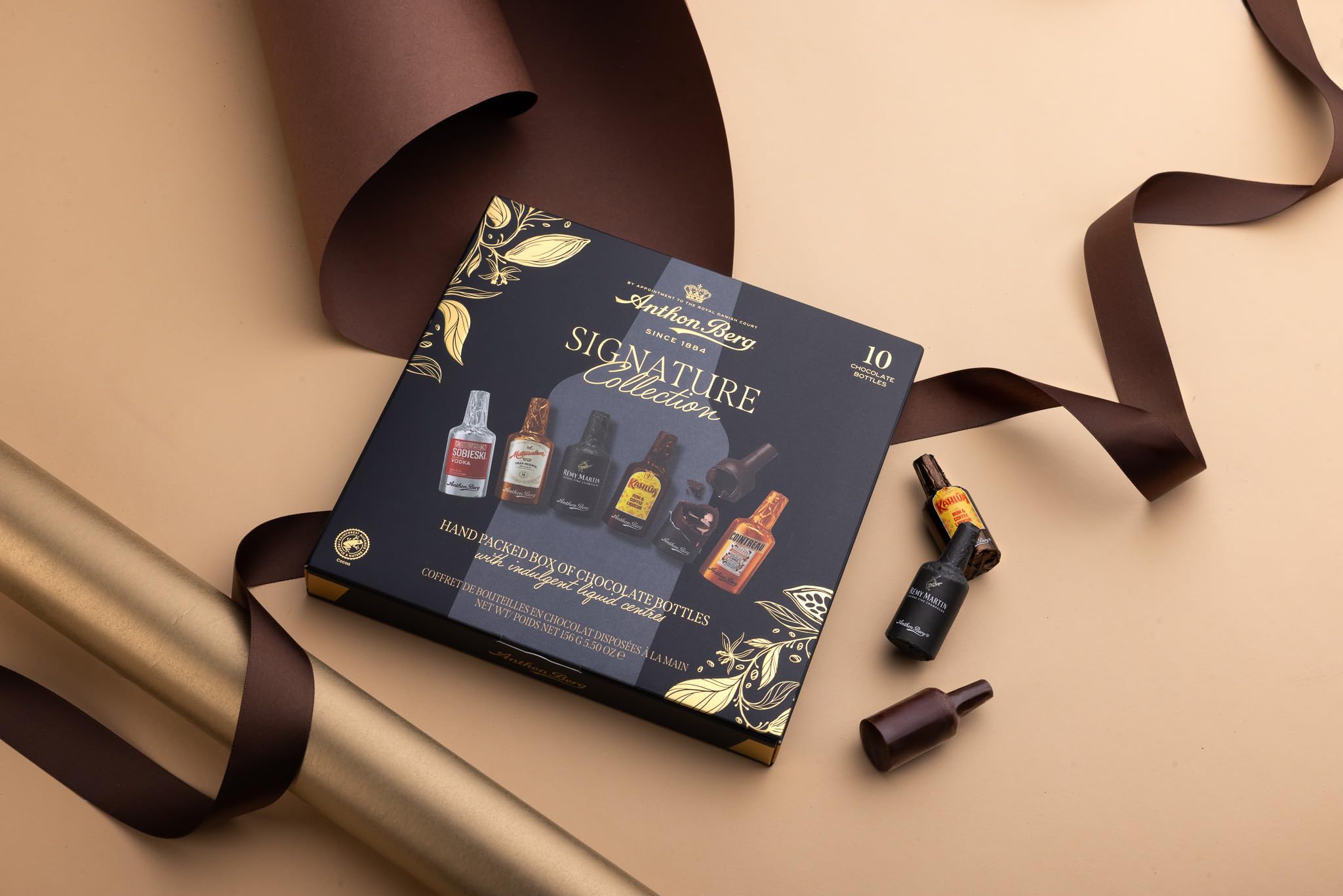 Anthon Berg 10 Chocolate Liqueurs Dark Chocolate Case With Spirits | 185g 4