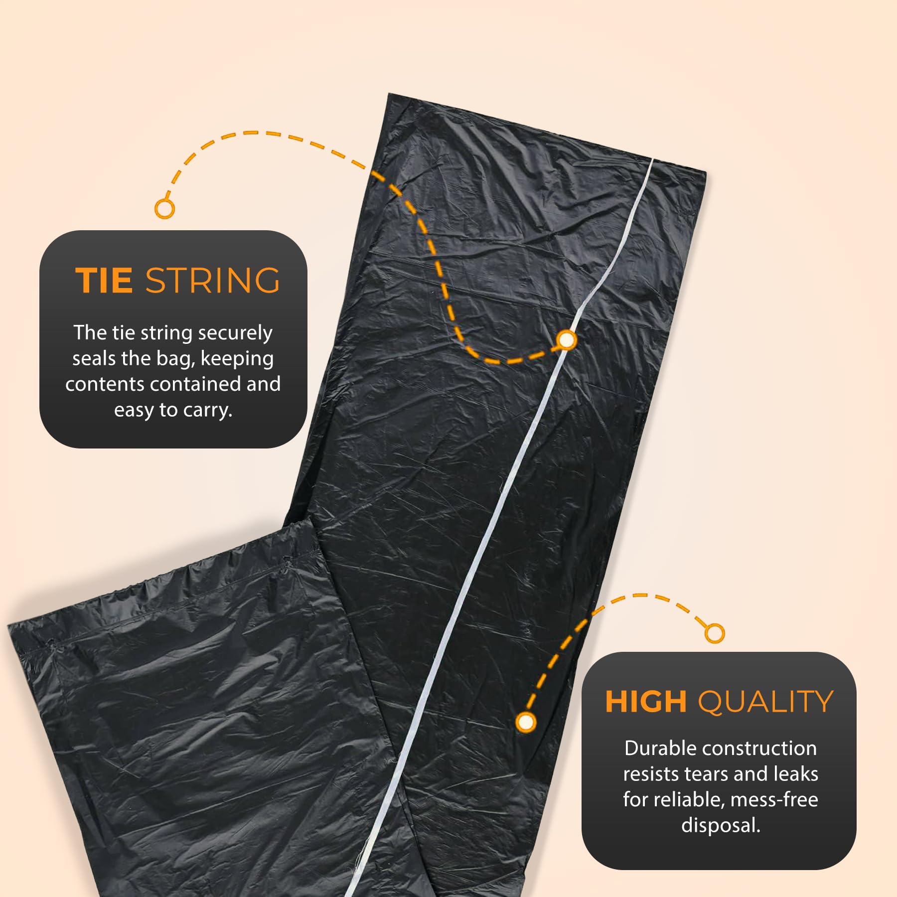 Roe Tenpo Heavy Duty Bin Bags - 100 Pack, 70L Capacity, 30 Micron Thick | Recycled Plastic 6