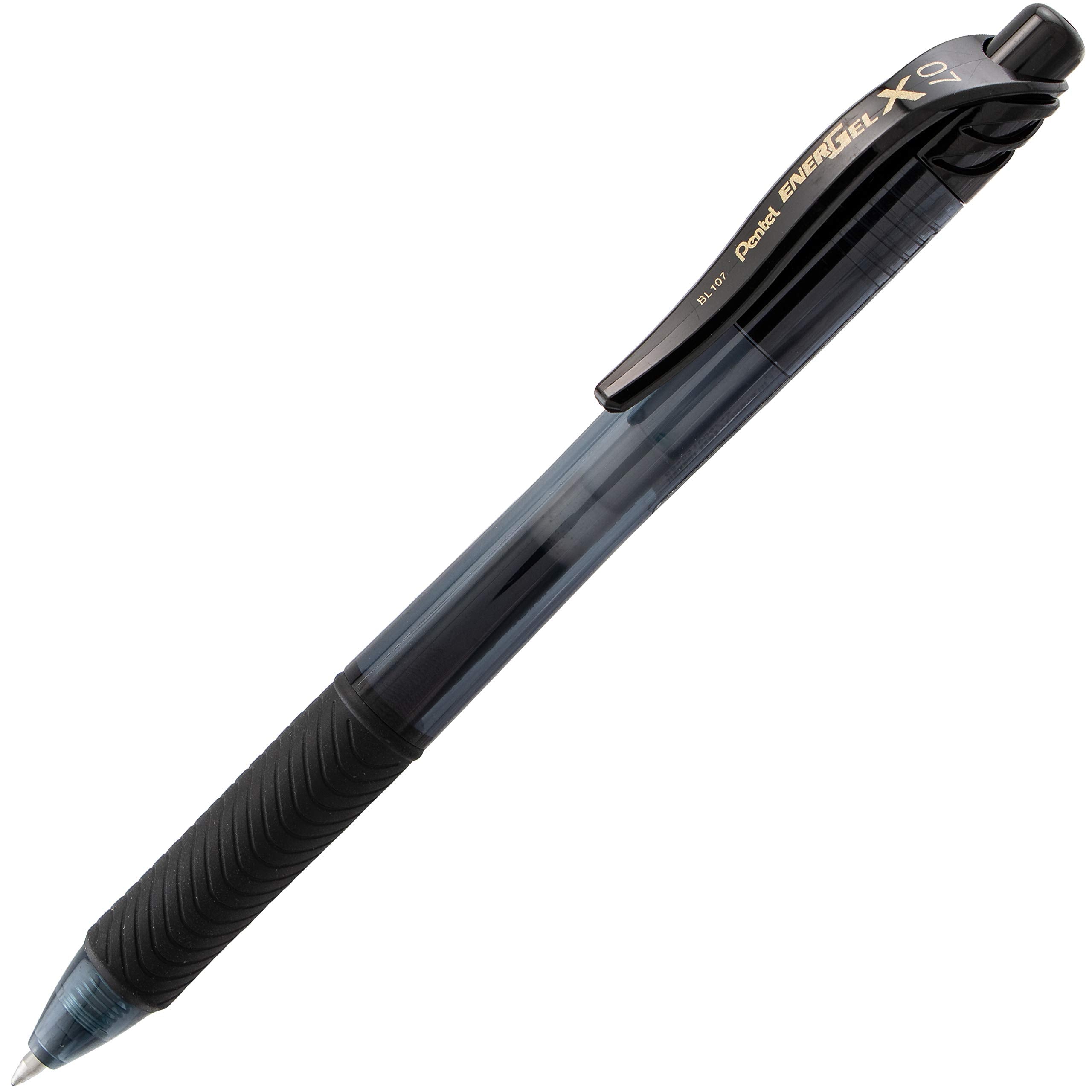 Pentel EnerGel-X Retractable Gel Ink Rollerball Pen - 0.7mm Fine/Medium Tip, Black Ink, Pack of 12 3
