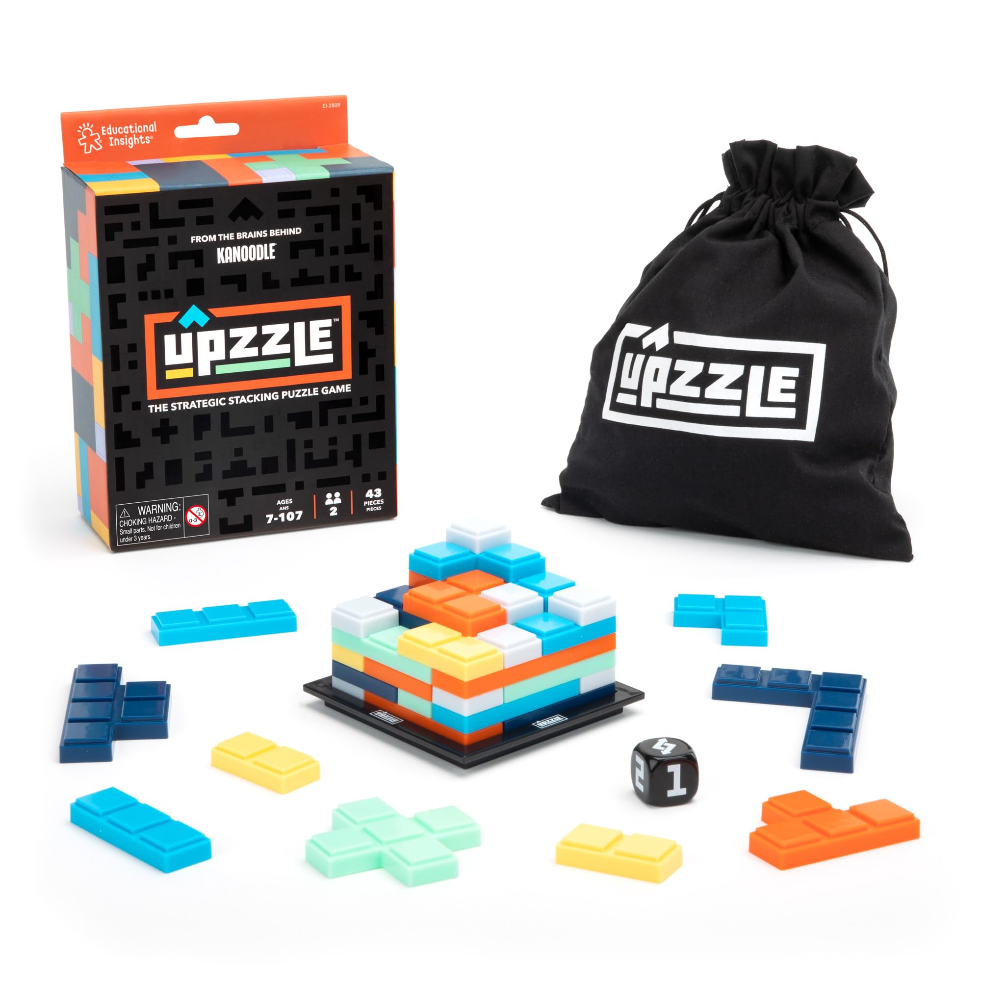Educational Insights Upzzle Strategic Stacking Puzzle Game for Kids | 2 Players | Multicolor