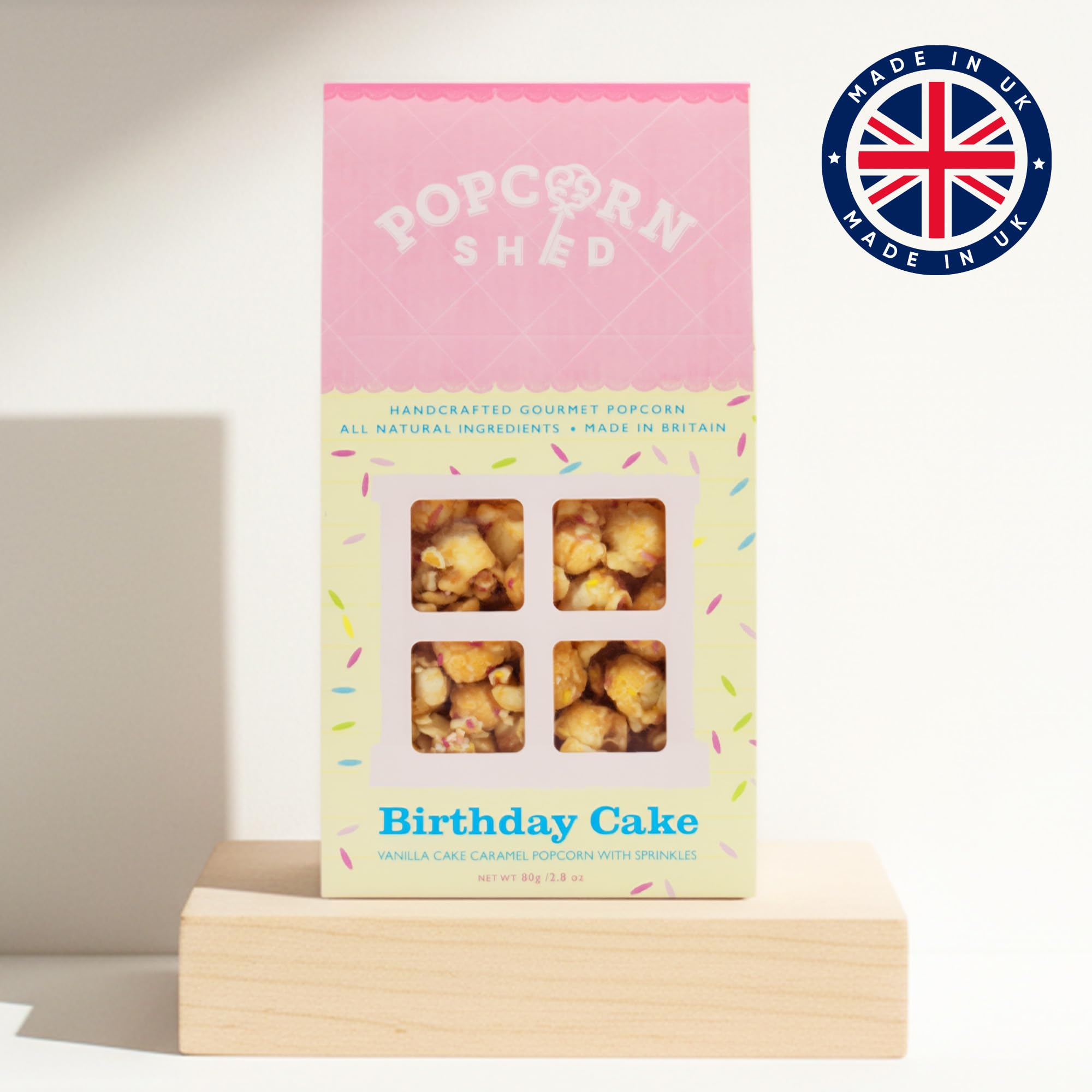 Popcorn Shed Birthday Cake Popcorn - 80g Gift Box | Vegetarian | Natural 3