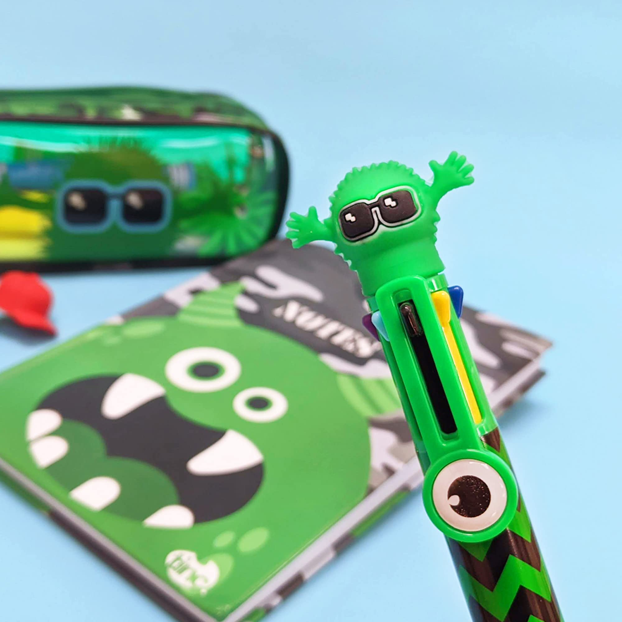 Tinc Multicolour Retractable Ballpoint Pen 6-in-1 Colour Pen | Bold Point | 0.9mm Line | Dude Green 3