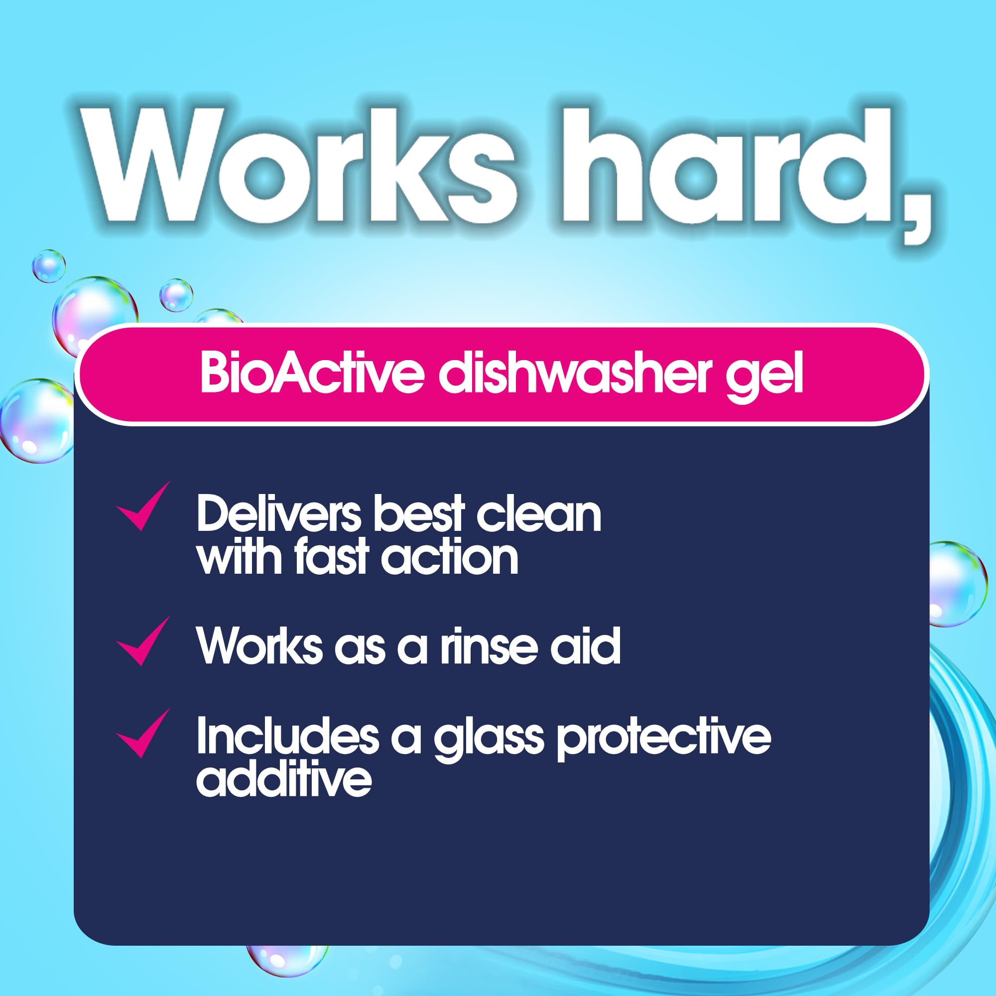 Ecozone BIOActive Dishwasher Gel - 3-in-1 Cleaning with Rinse Aid | Unscented | 720ml 3