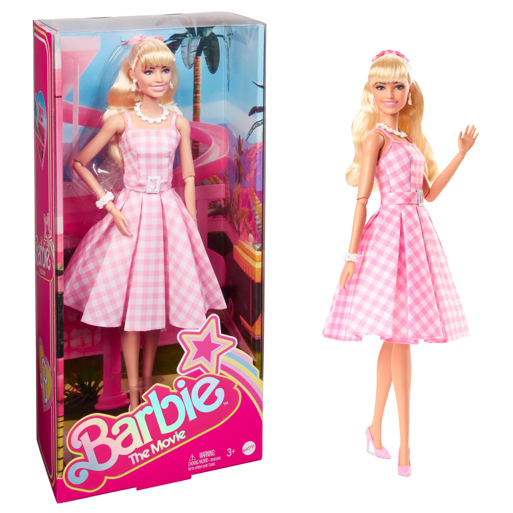 Barbie Signature - Barbie The Movie Doll (HPJ96) | Pink Gingham Dress | Multicolor Plastic