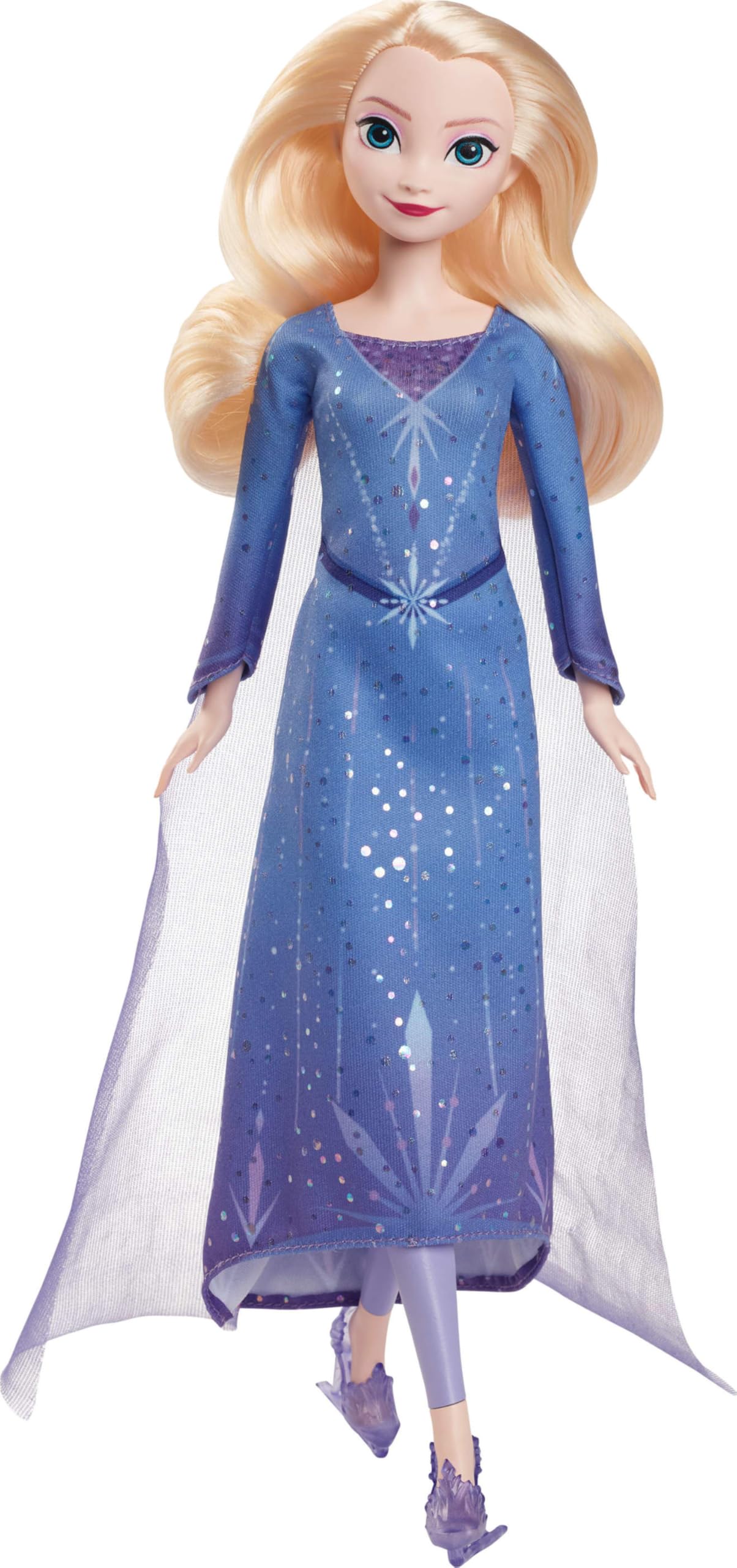 Mattel Disney Frozen Elsa Modepuppe &amp; Zubehör – Eislauf-Look mit abnehmbarem Kleid und Schlittschuhen, JBG53