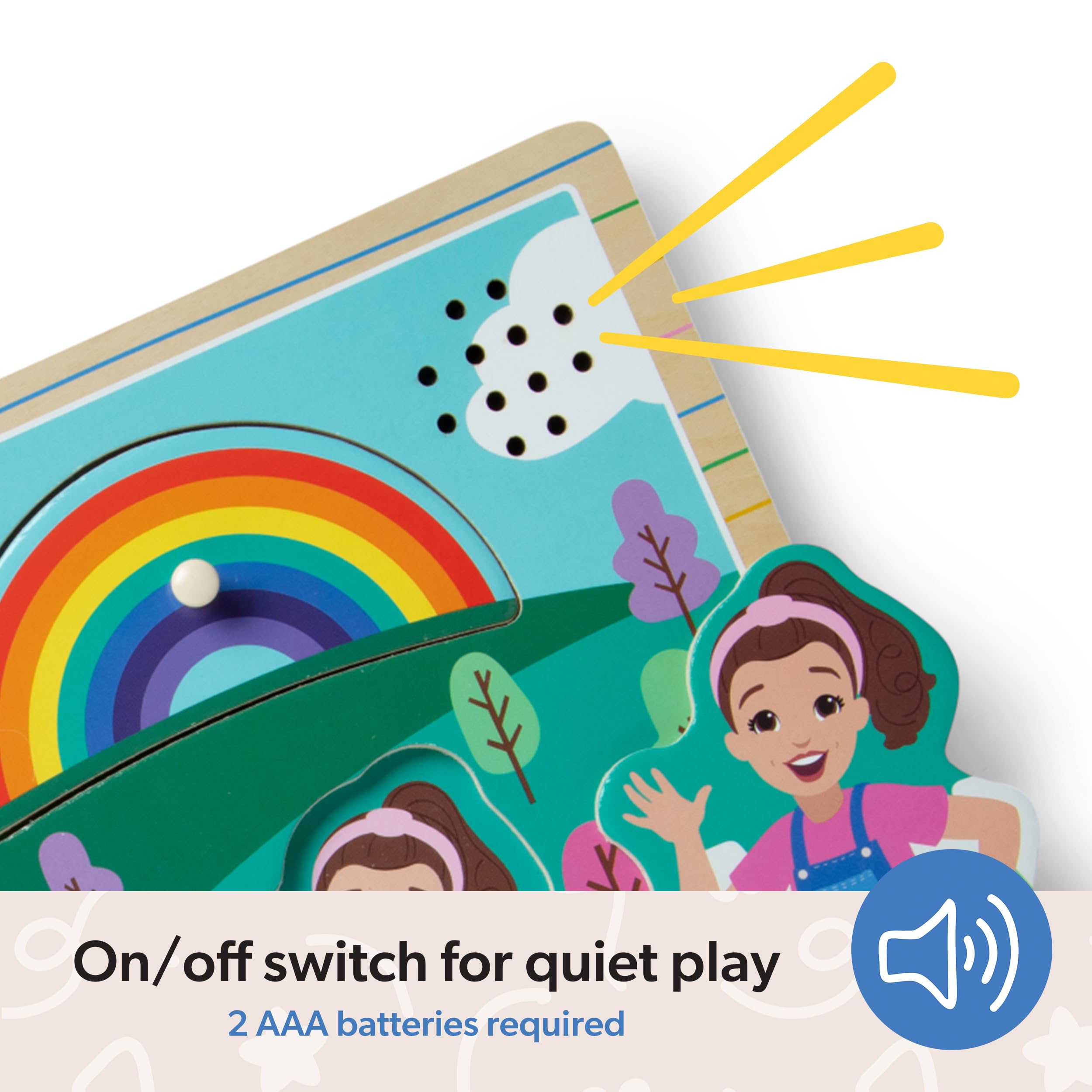 Melissa & Doug Ms. Rachel Wooden Song Peg Puzzle - Light-Activated Sound | Ages 2+ 8