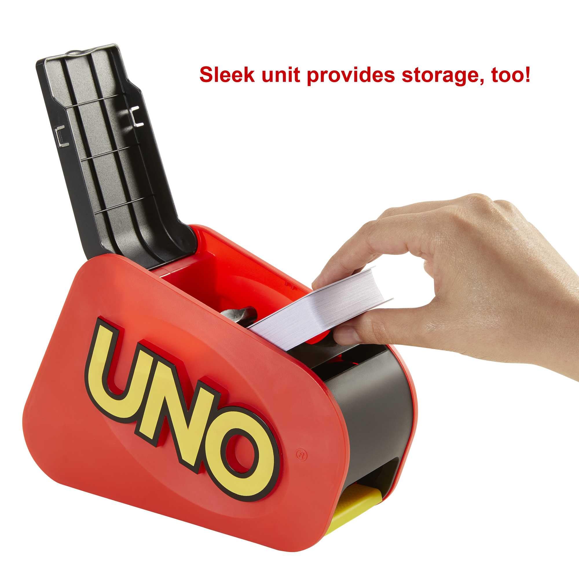 UNO Extreme Kartenspiel mit Zufallsaktionswerfer, Lichtern und Geräuschen, 112 Karten 6
