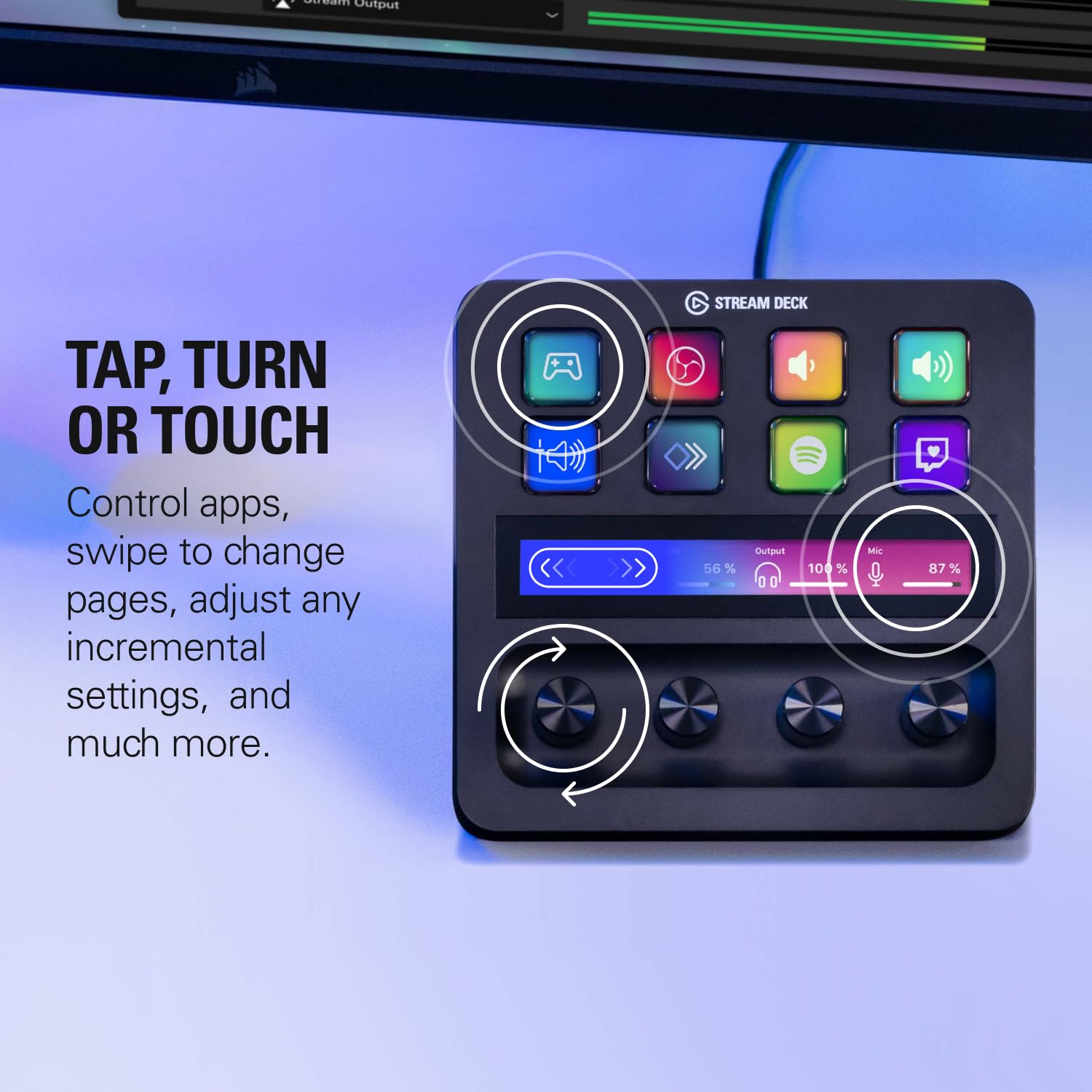 Elgato Stream Deck + XLR - Audio Mixer & Controller with Rear XLR-to-USB Mic Input 4