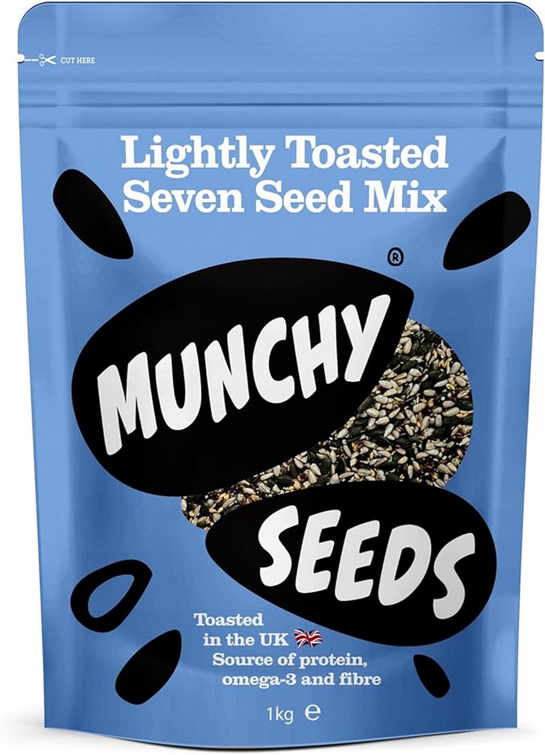 Munchy Seeds Lightly Toasted 7 Seed Mix - 1kg Bag | High in Protein & Fibre | Vegan