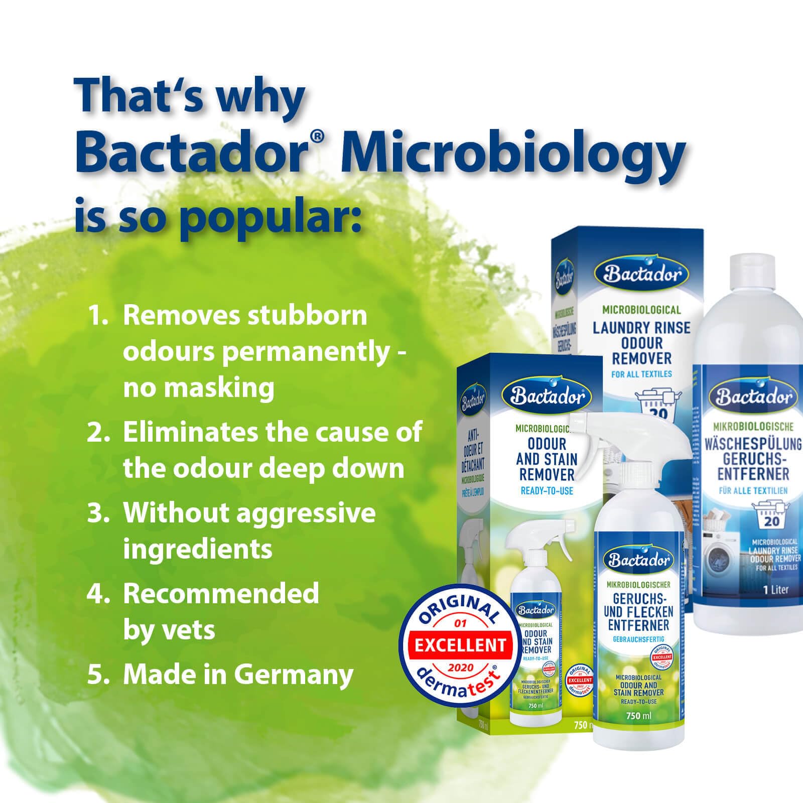 Bactador Enzyme Cleaner for Cat Pee Spray - Permanent Odour Removal | 500ml | Unscented 5