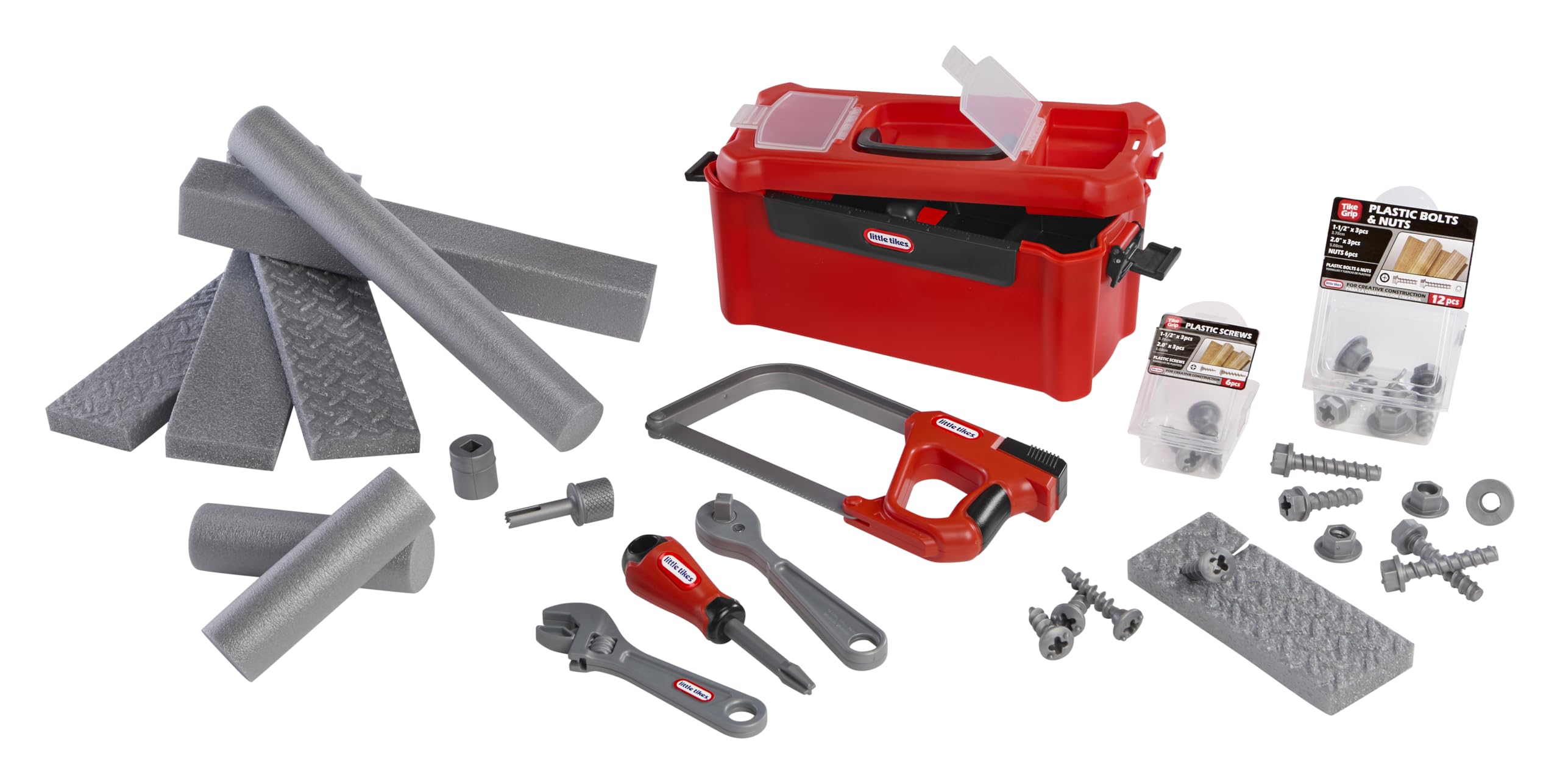 Little Tikes Creative Construction Tool Box Set - 9-Piece Pretend Play Building Kit for Kids 3+