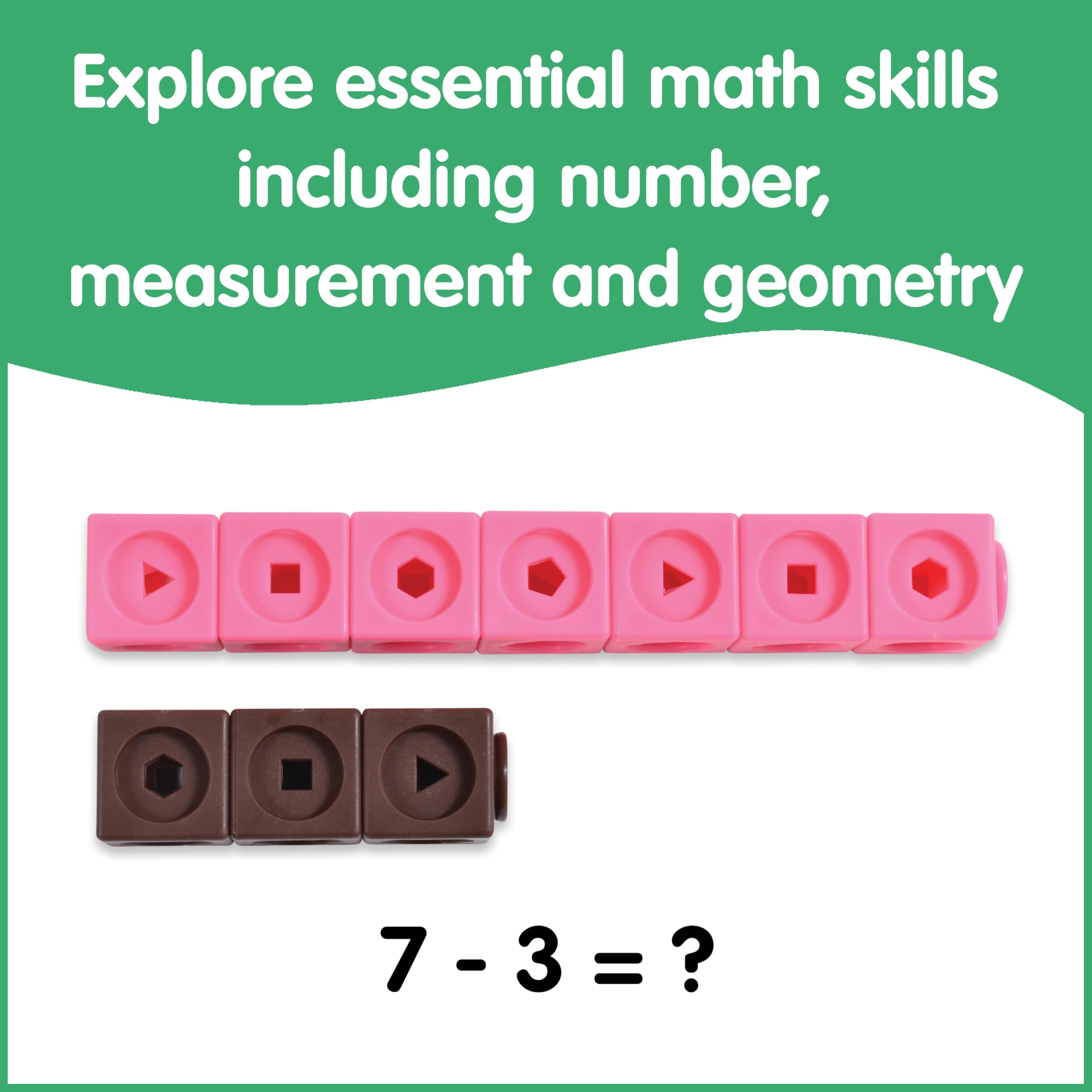 edxeducation Math Cubes - Set of 100 Linking Cubes for Early Maths & STEM | Ages 3+ 6