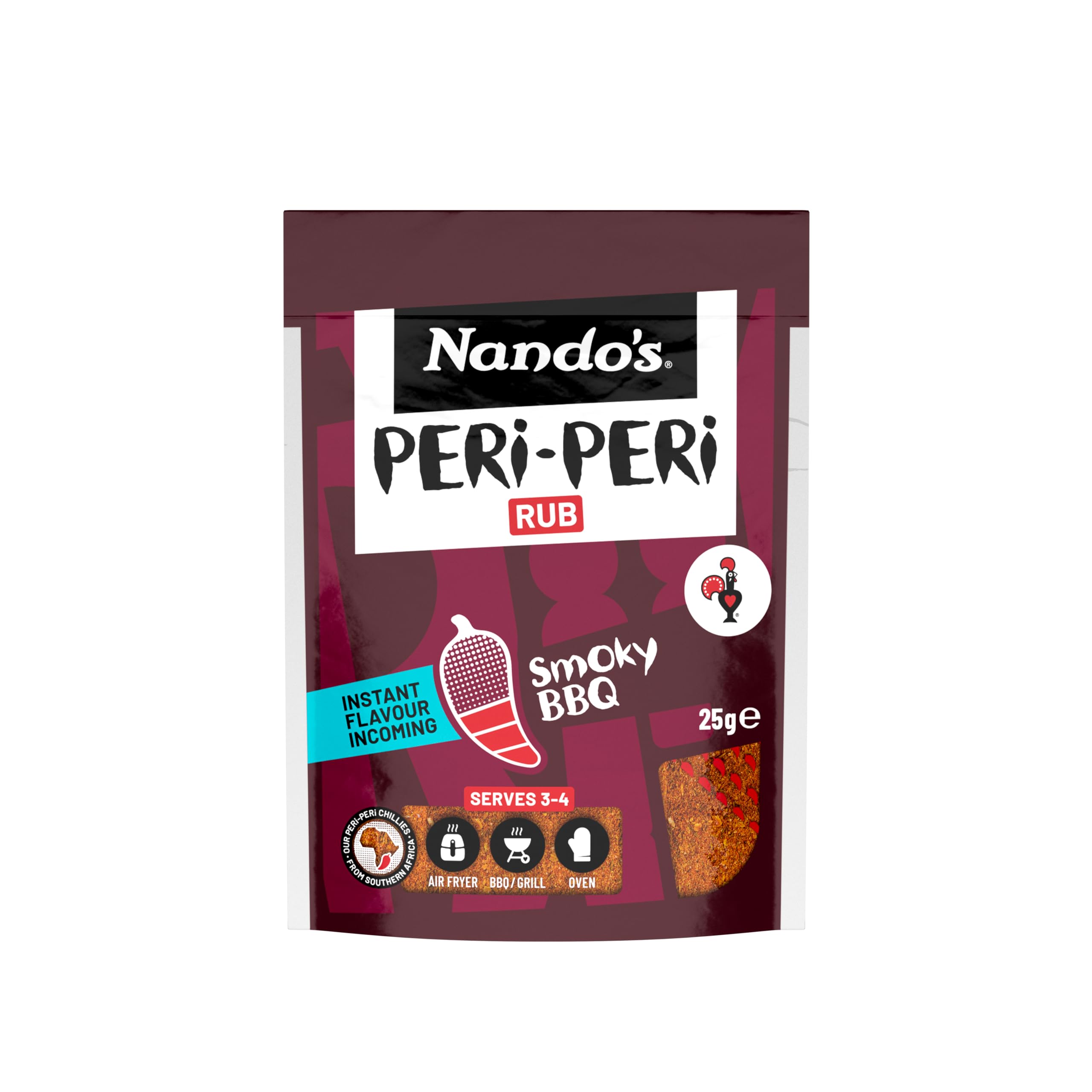 Nando's Smokey BBQ Rub - Medium Heat Peri Peri Seasoning Powder | 25g 1