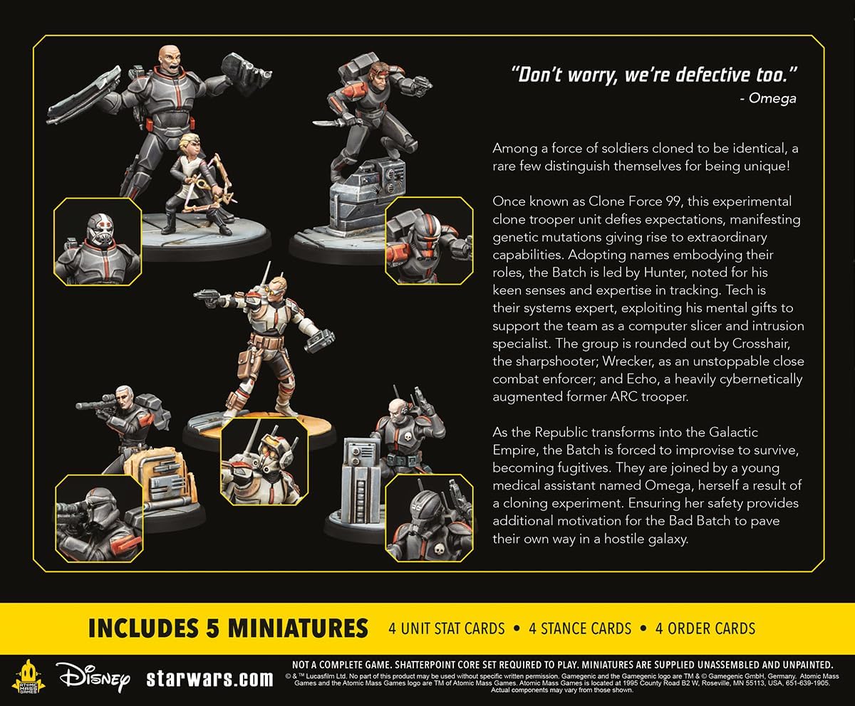 Atomic Mass Games Star Wars: Shatterpoint Clone Force 99 Squad Pack Miniaturenspiel 4