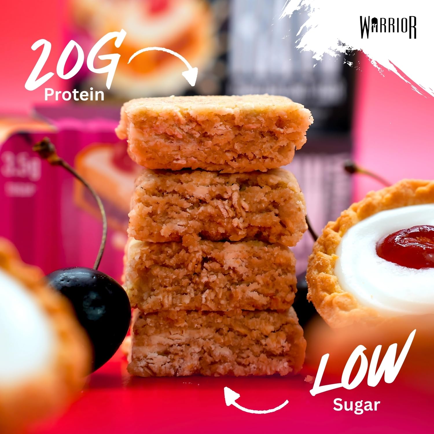 Warrior Raw Protein Riegel – 12 x 75 g Hafer-Flapjacks – Proteinreich, zuckerarm, ballaststoffreich 3