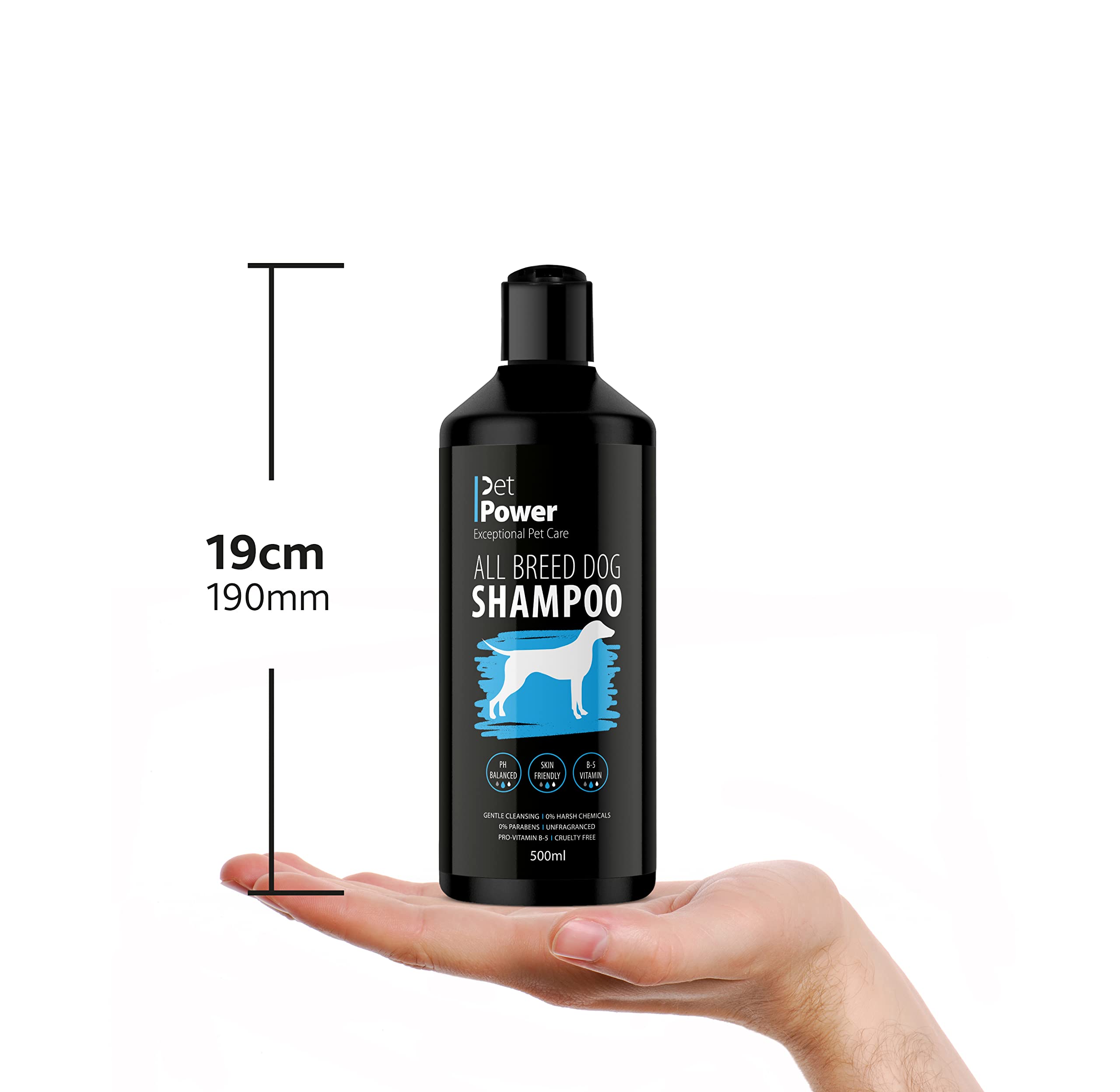Pet Power All Breed Dog Shampoo - pH Balanced, Fragrance Free, Pro Vitamin B-5 | 500ml