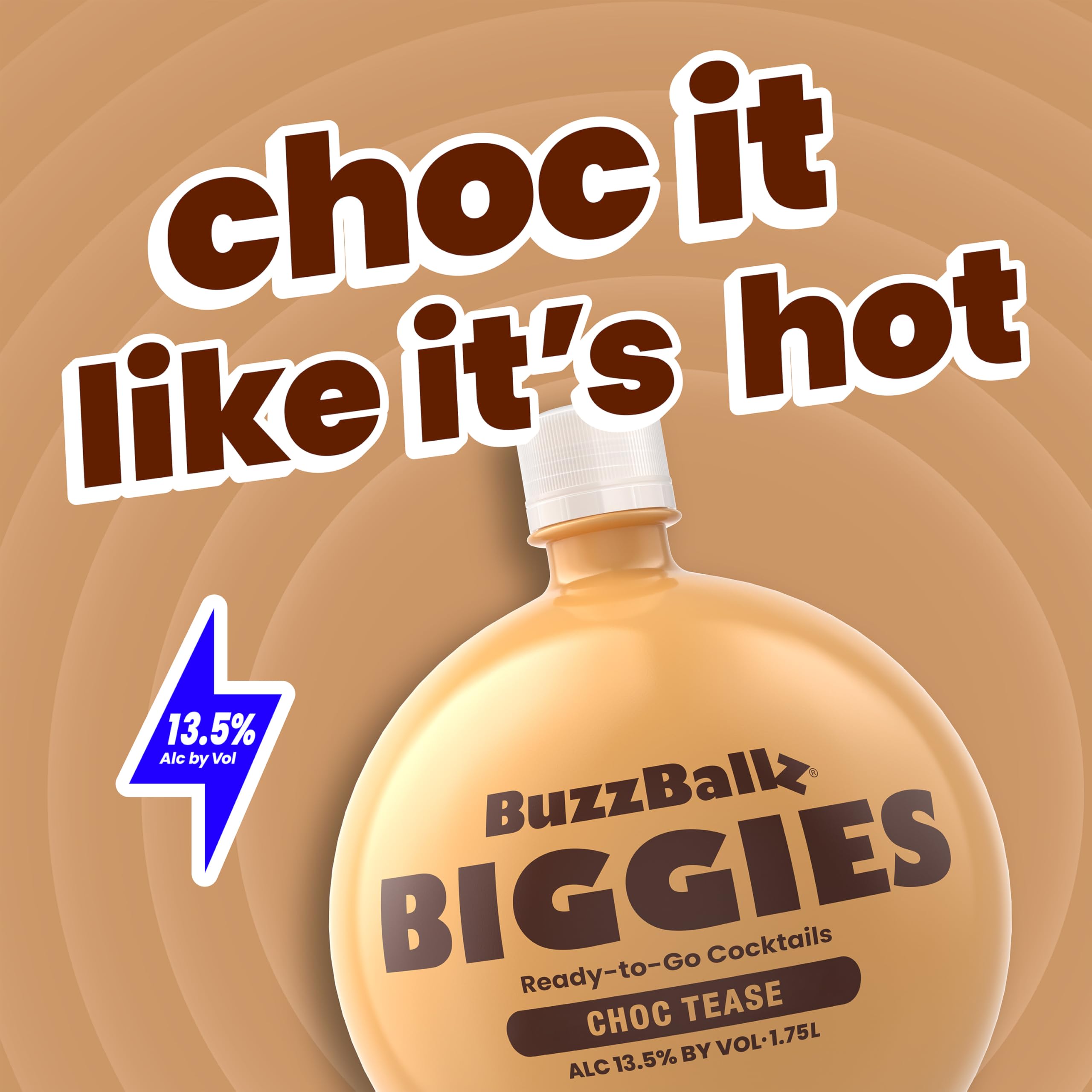 BuzzBallz Cocktails Biggies - Choc Tease Ready to Drink | Cream-Based Vodka Cocktail 3