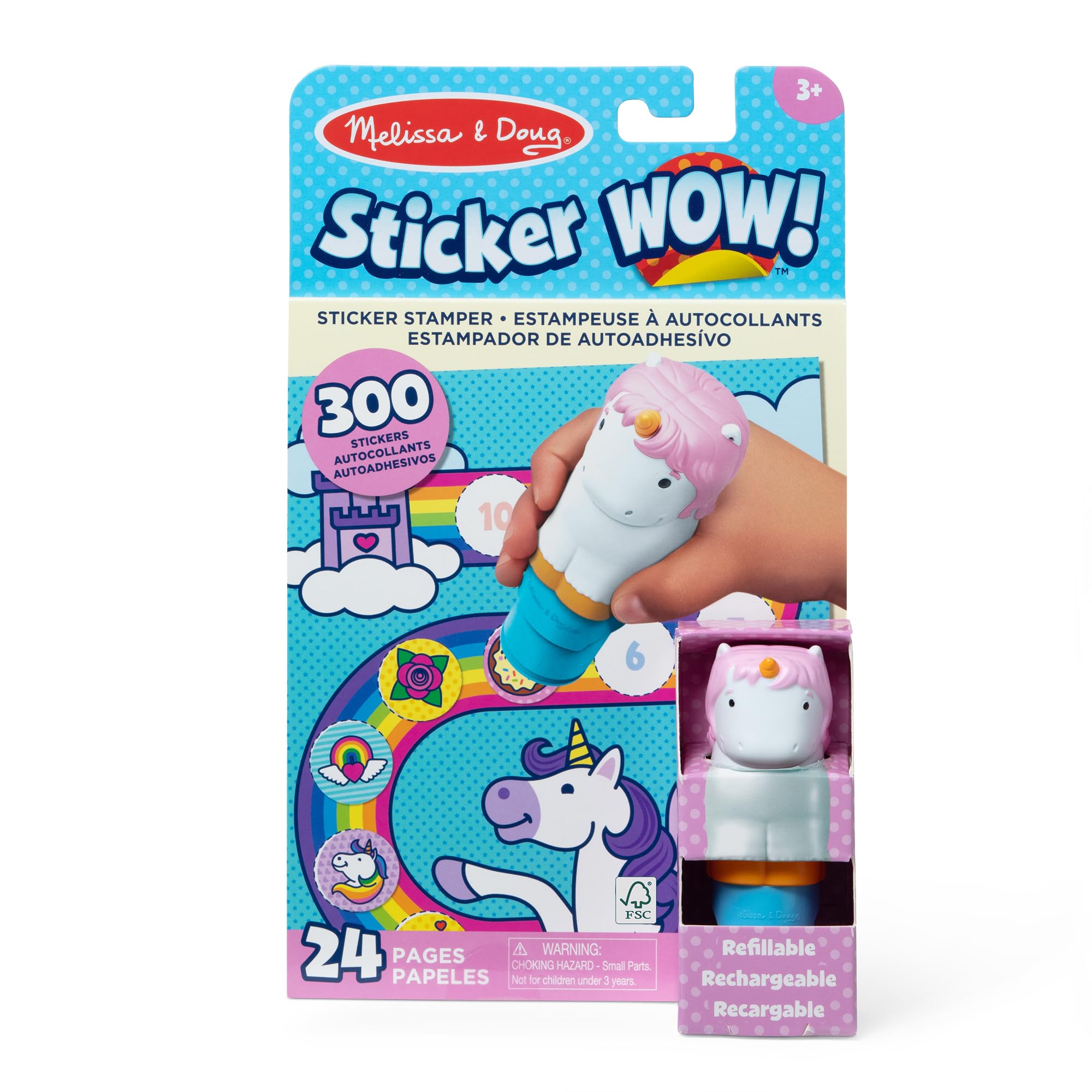 Melissa & Doug Sticker Wow Stamper & Activity Pad - Unicorn Theme | Mess-Free Play | Ages 3+