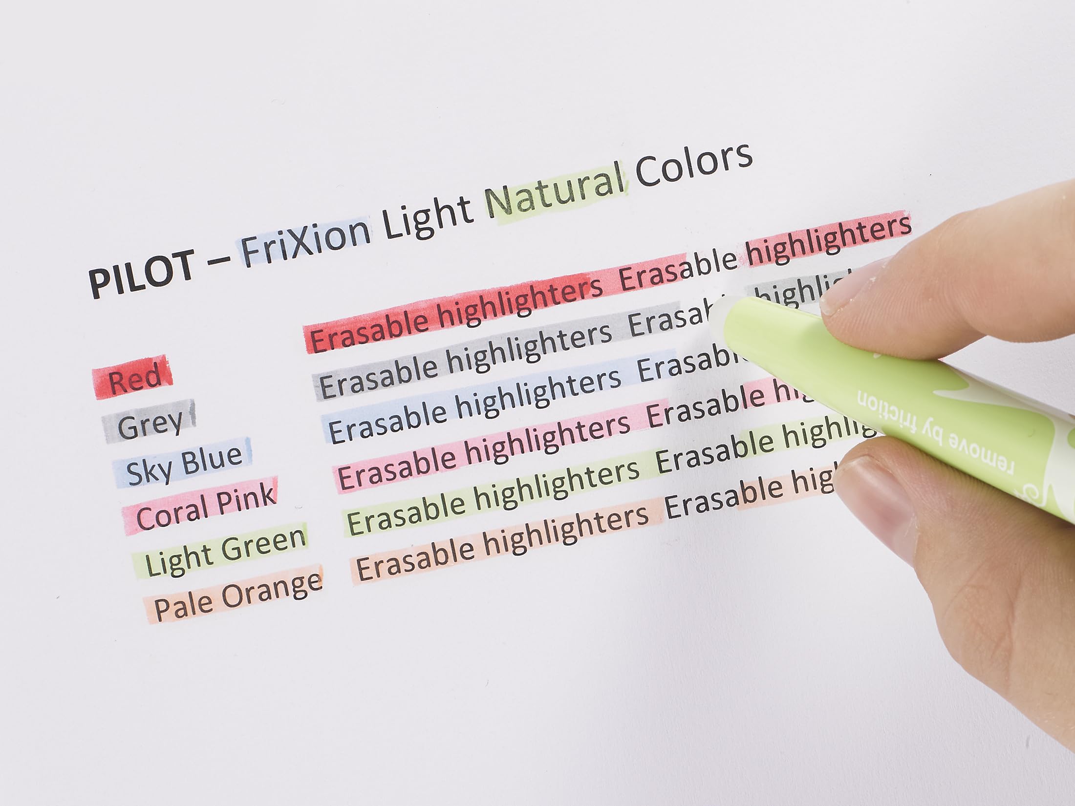 PILOT Frixion Light Erasable Highlighters - Pastel Colors (5 Pack) | Heat-Sensitive Ink 6