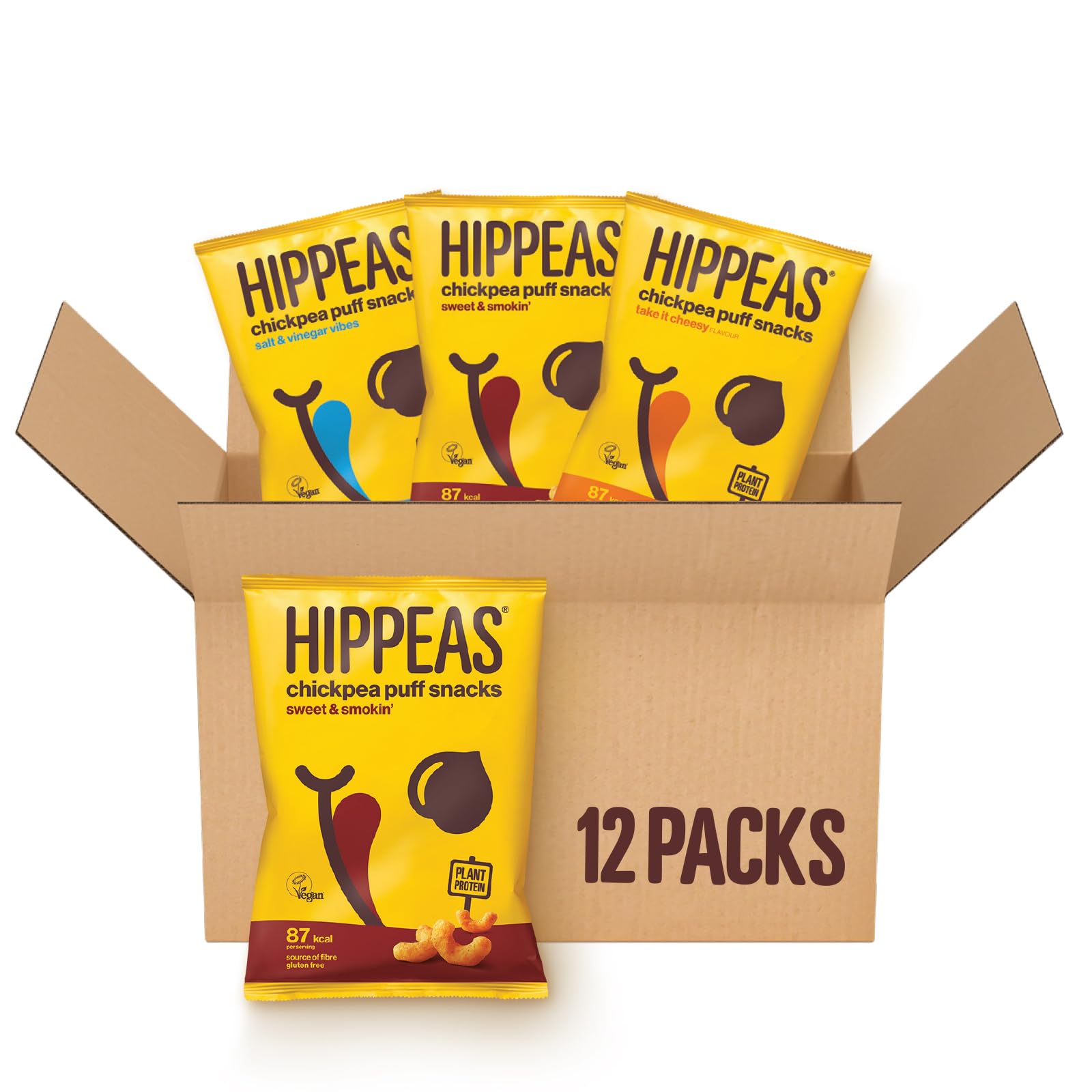 Hippeas Variety Pack Kichererbsen-Puff Vegane Chips | 12 x 22 g | Glutenfrei, Milchfrei, Kalorienarmer Snack