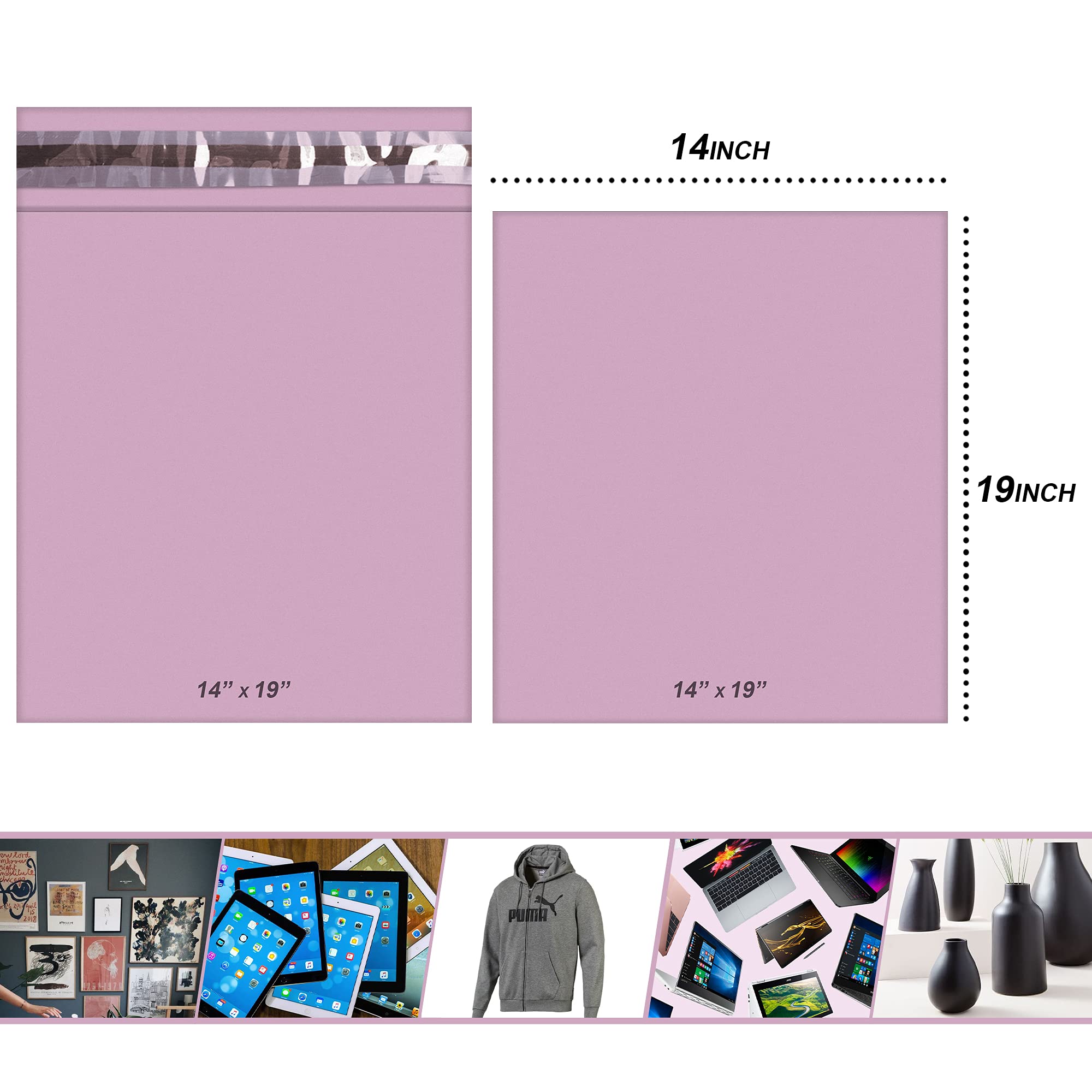YUNJU 50 Pack Mixed Size Poly Mailer Bags - Strong Waterproof Self-Seal for Mailing & Packaging 9