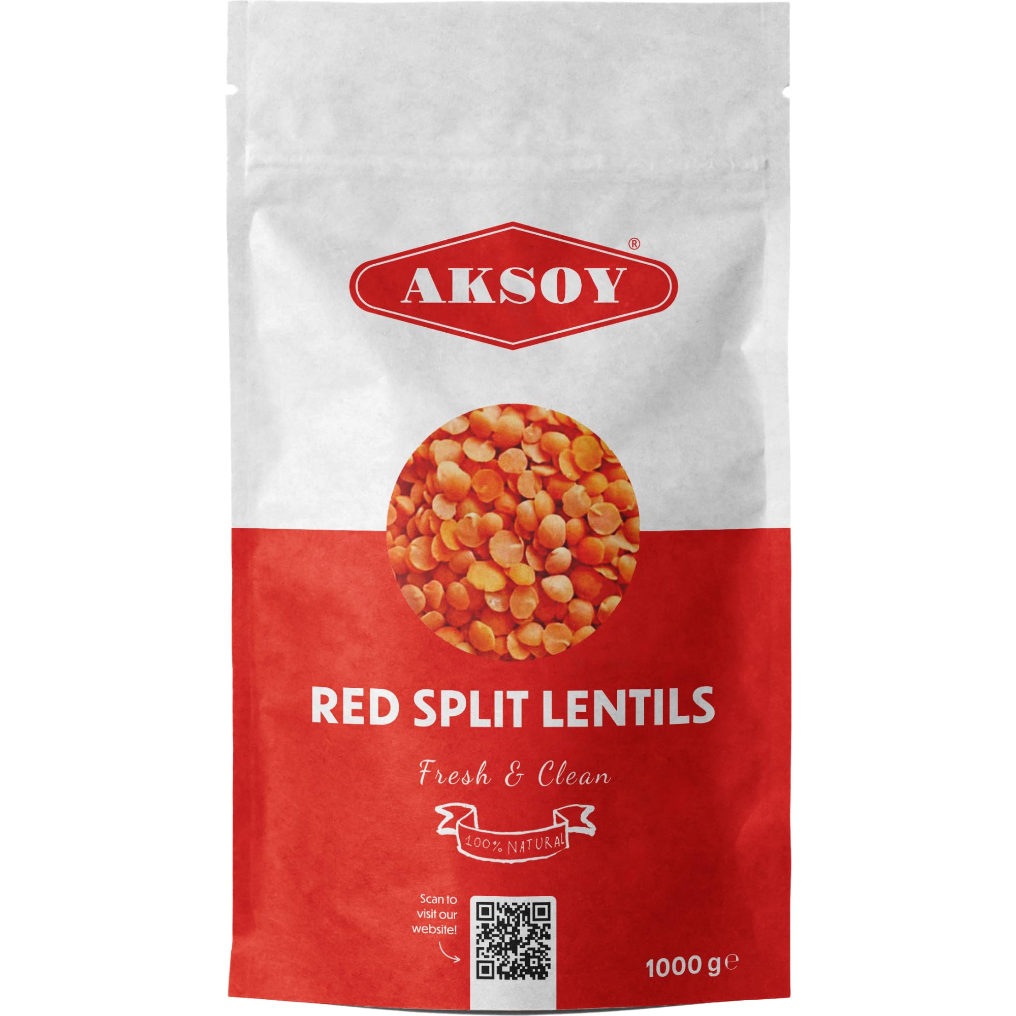 AKSOY Red Split Lentils - 1kg Pack | High Protein | Vegan & Vegetarian Friendly 4