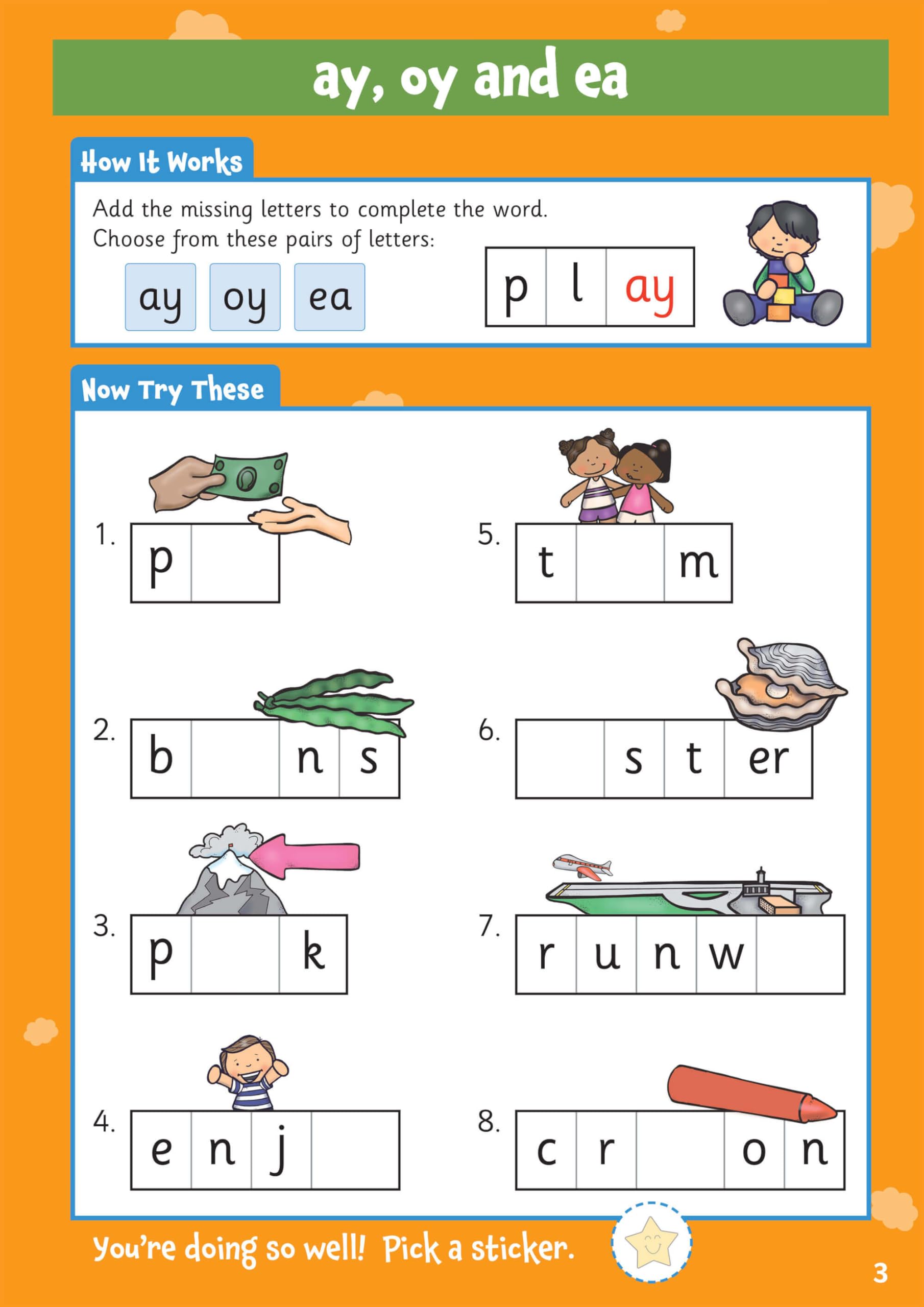 CGP 10 Minutes a Day Phonics for Ages 5-7 Study Aid Paperback with Reward Stickers 3
