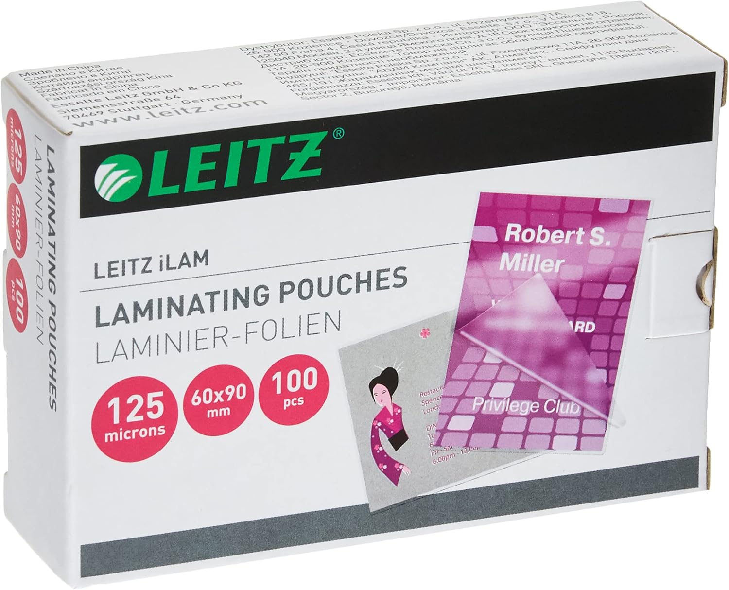 Leitz iLAM 60 x 90 mm 125 Micron Business Card Laminating Pouch (Pack of 100) 4