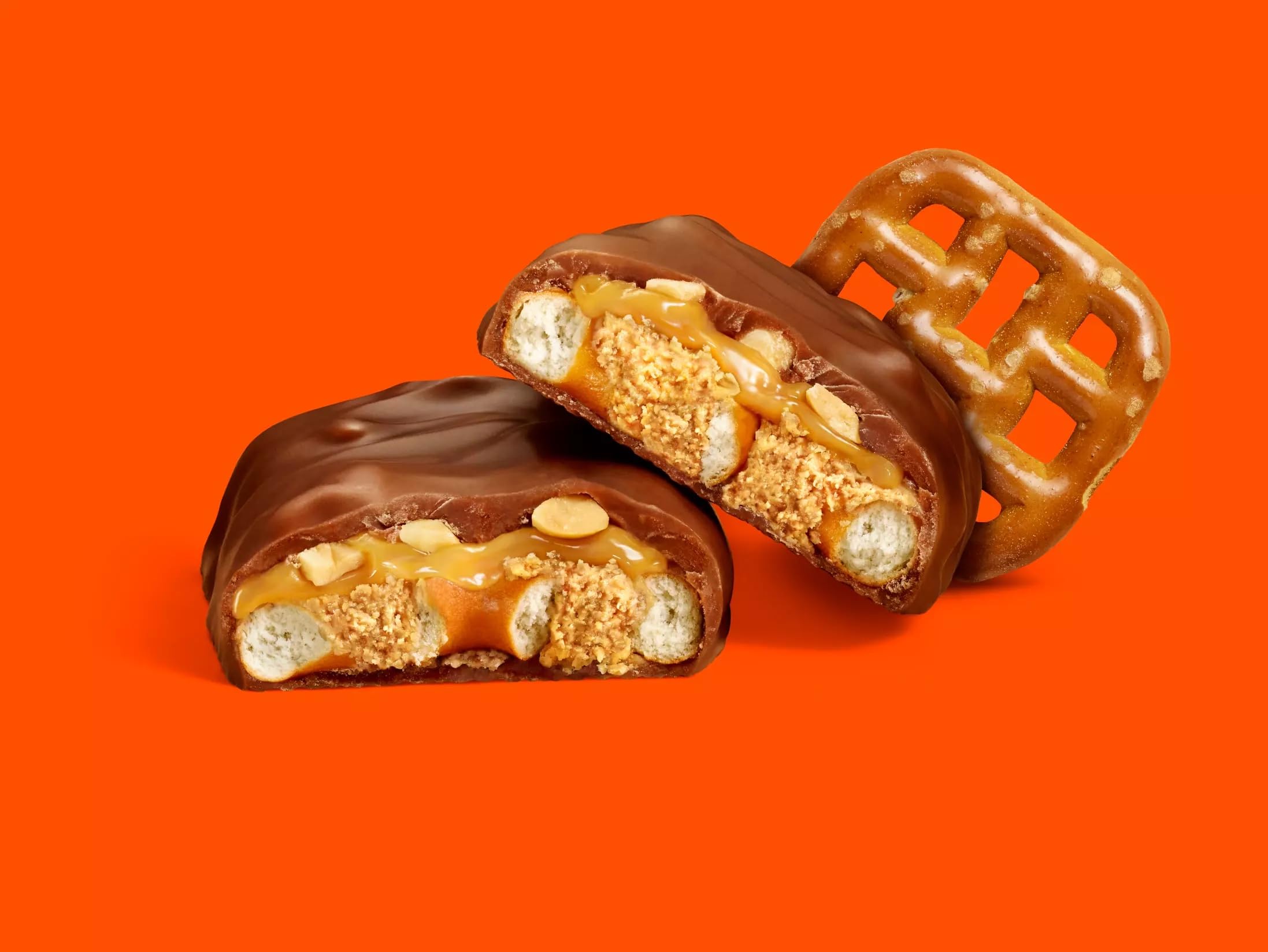 Reese's Overload Erdnussbutter-, Karamell- und Brezel-Schokoriegel – 18er-Packung (je 42 g)