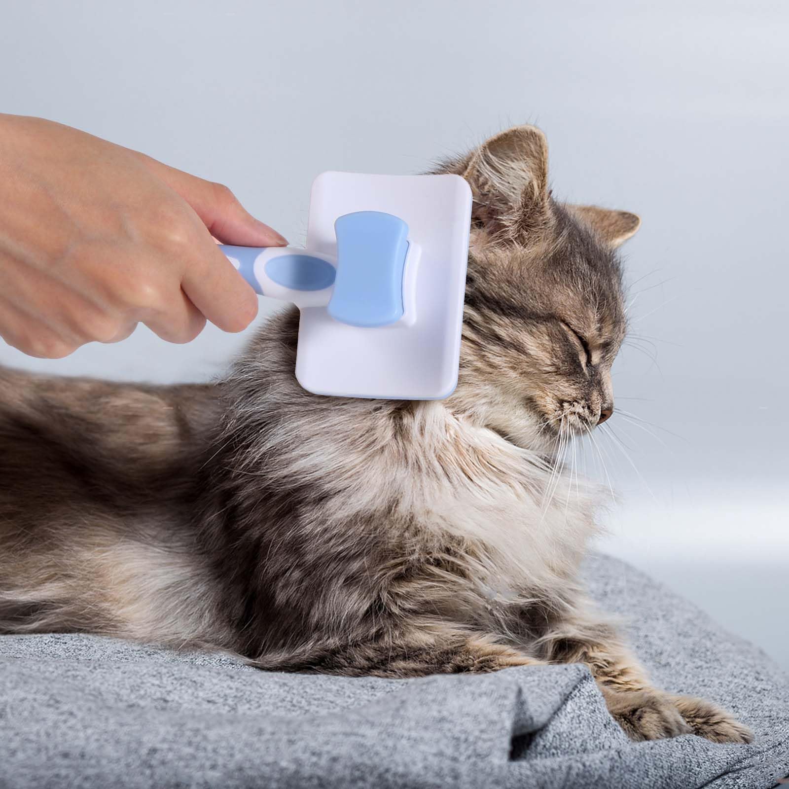Vinabo Self-Cleaning Pet Slicker Brush for Dogs and Cats - Reduces Shedding 90% | Blue 3