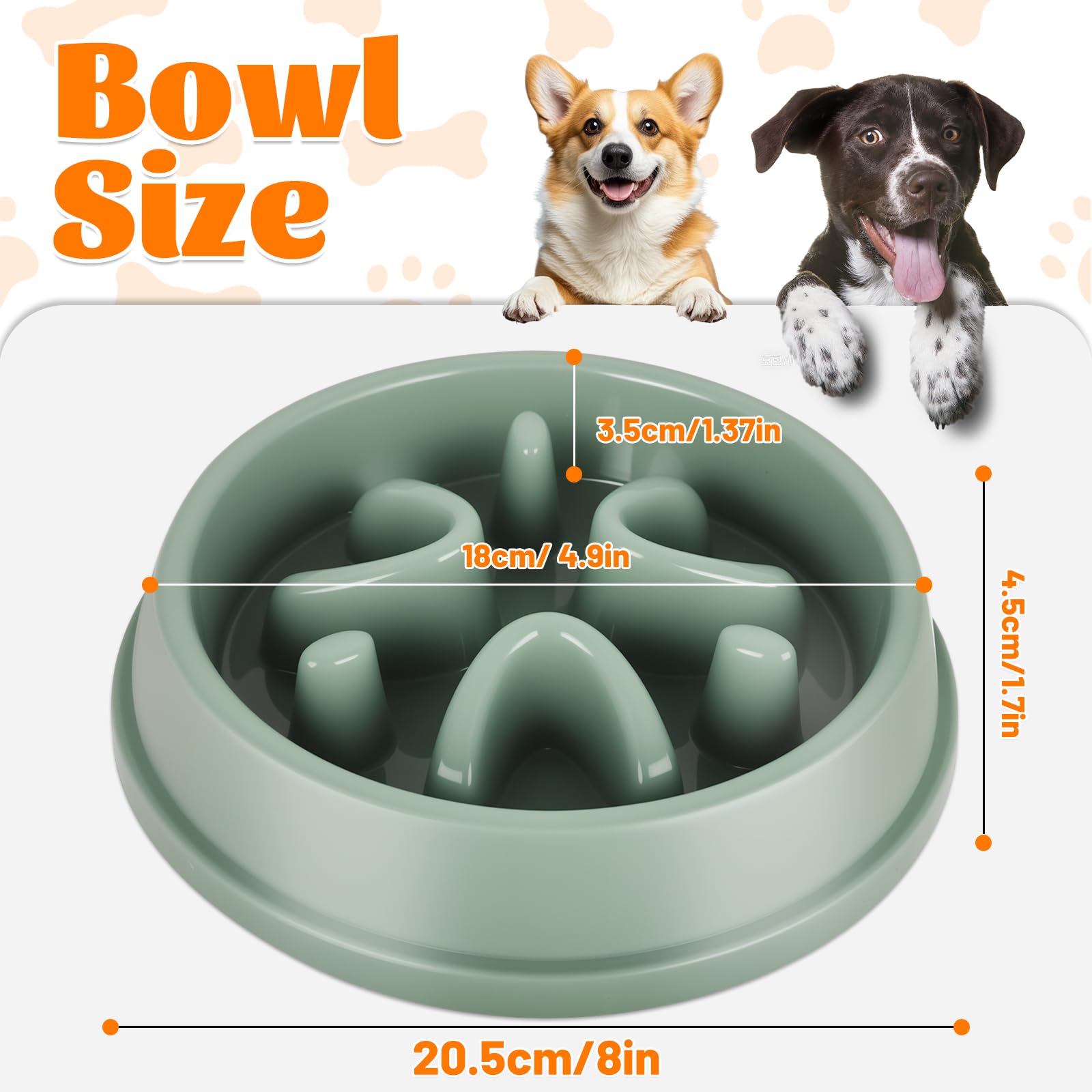 elzle Slow Feeder Dog Bowl - Anti-Choke Design | Anti-Slip Silicone Base | Food-Grade PP 4