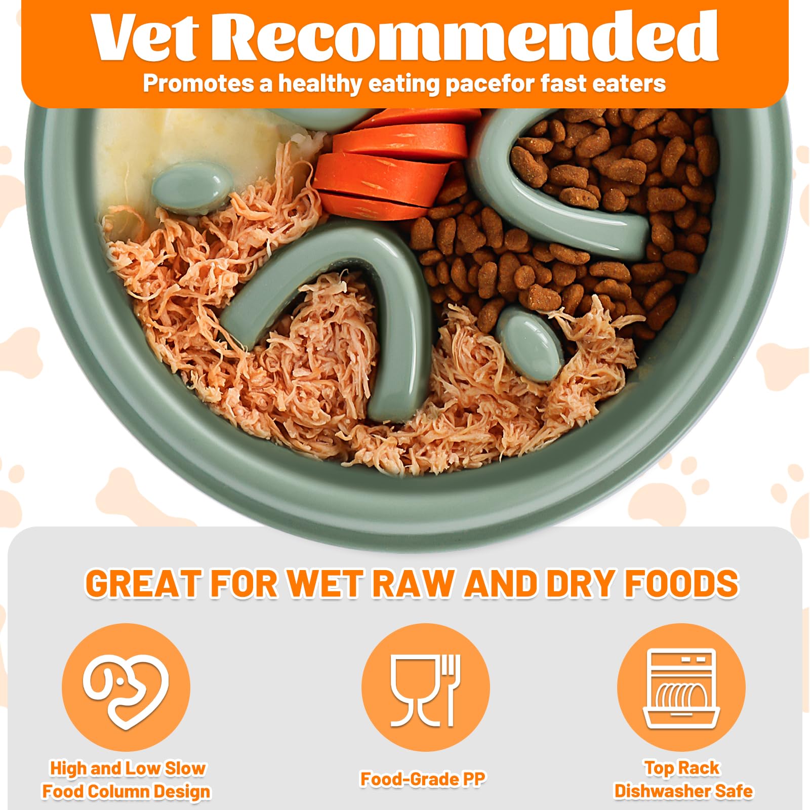 elzle Slow Feeder Dog Bowl - Anti-Choke Design | Anti-Slip Silicone Base | Food-Grade PP 3