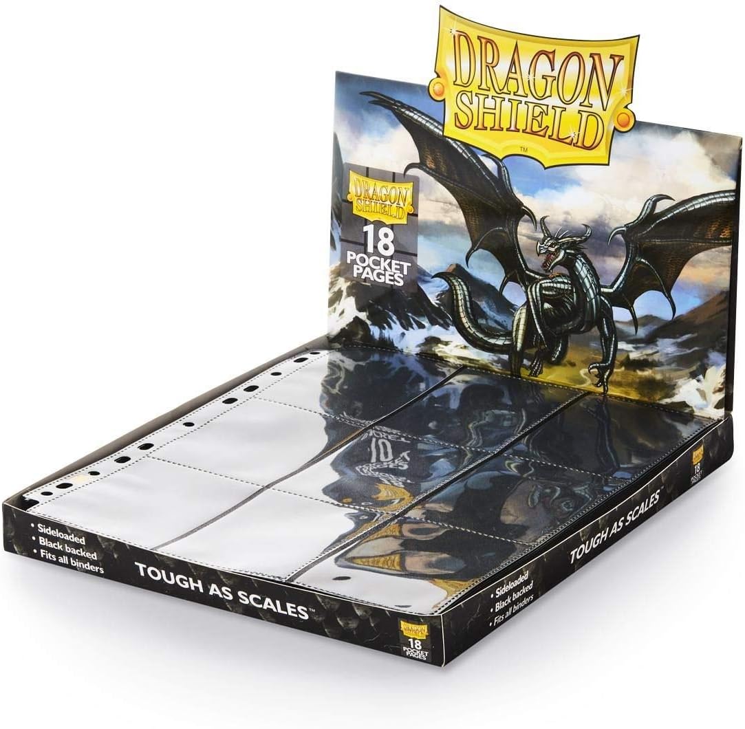 Dragon Shield 18-Pocket Sideloading Binder Pages - Clear, 50-Pack