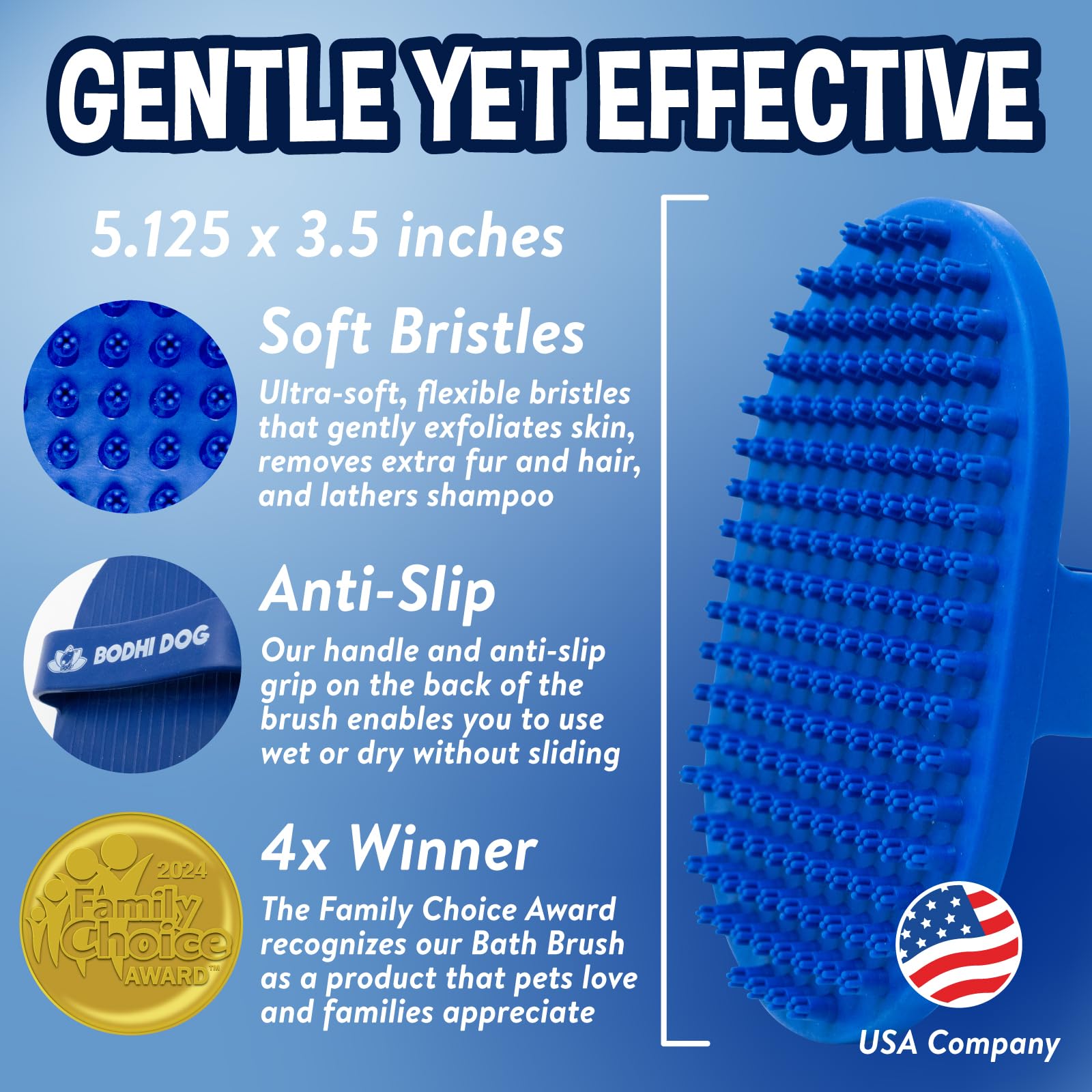 Bodhi Dog Grooming Shampoo Brush - Soothing Massage Rubber Bristles | Wet/Dry Use 5