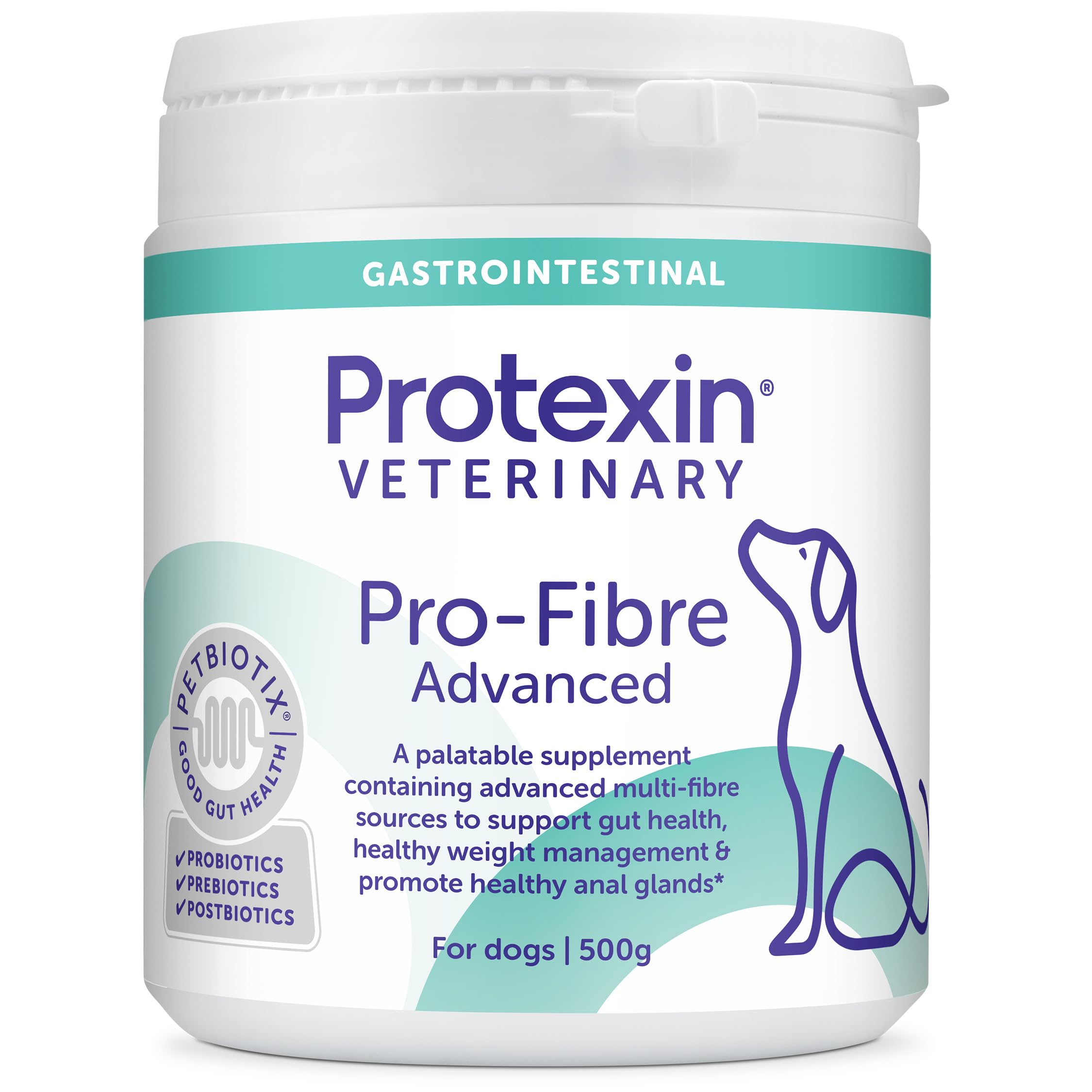 Protexin Veterinary Pro-Fibre Advanced High-Fibre Gut Health Powder for Dogs 500g
