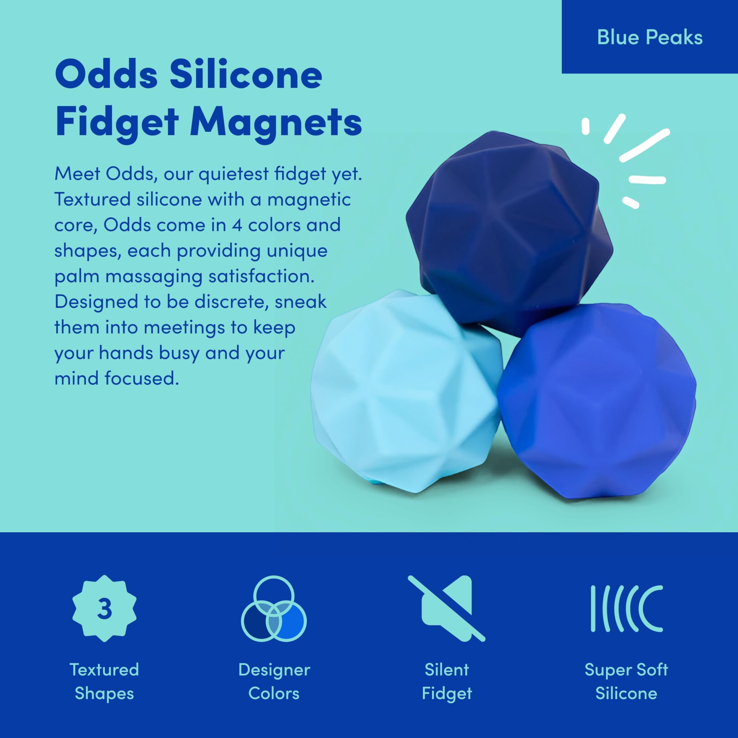 Speks Odds Soft Silicone Fidget Magnets - Silent Stress Relief Toy for Adults & Teens 9